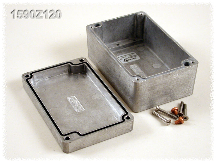 1590Z120 natural unpainted diecast aluminum enclosure, 125 x 80 x 59 mm