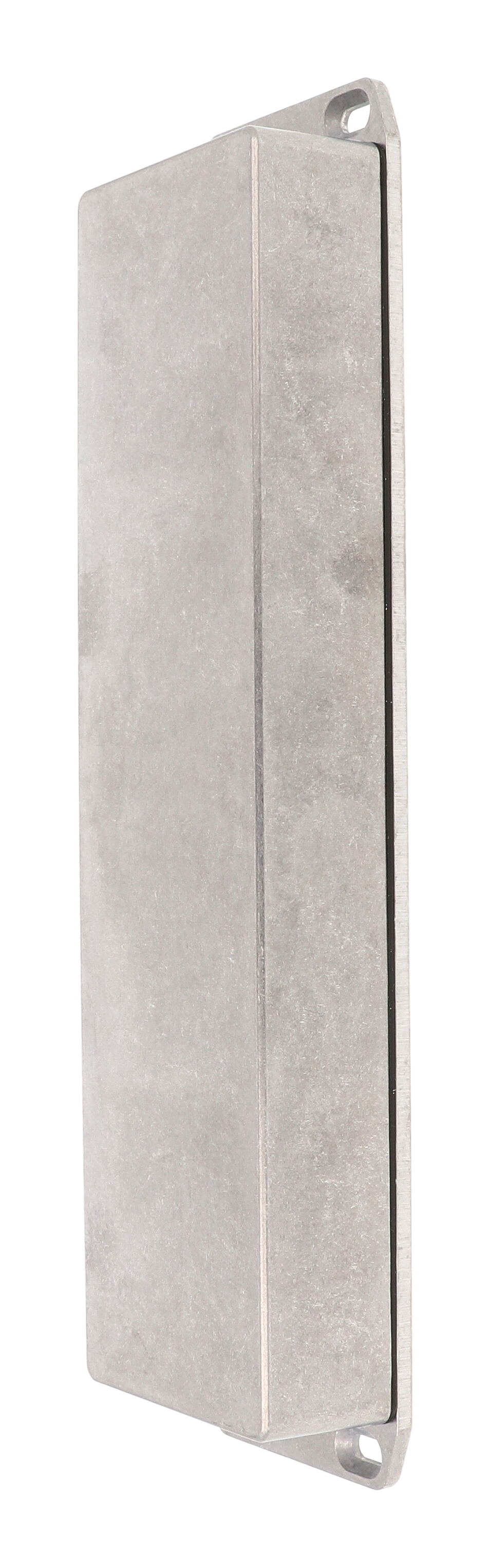1590WBX2FL natural aluminum low-profile watertight diecast enclosure with wall-mounting flanged lid