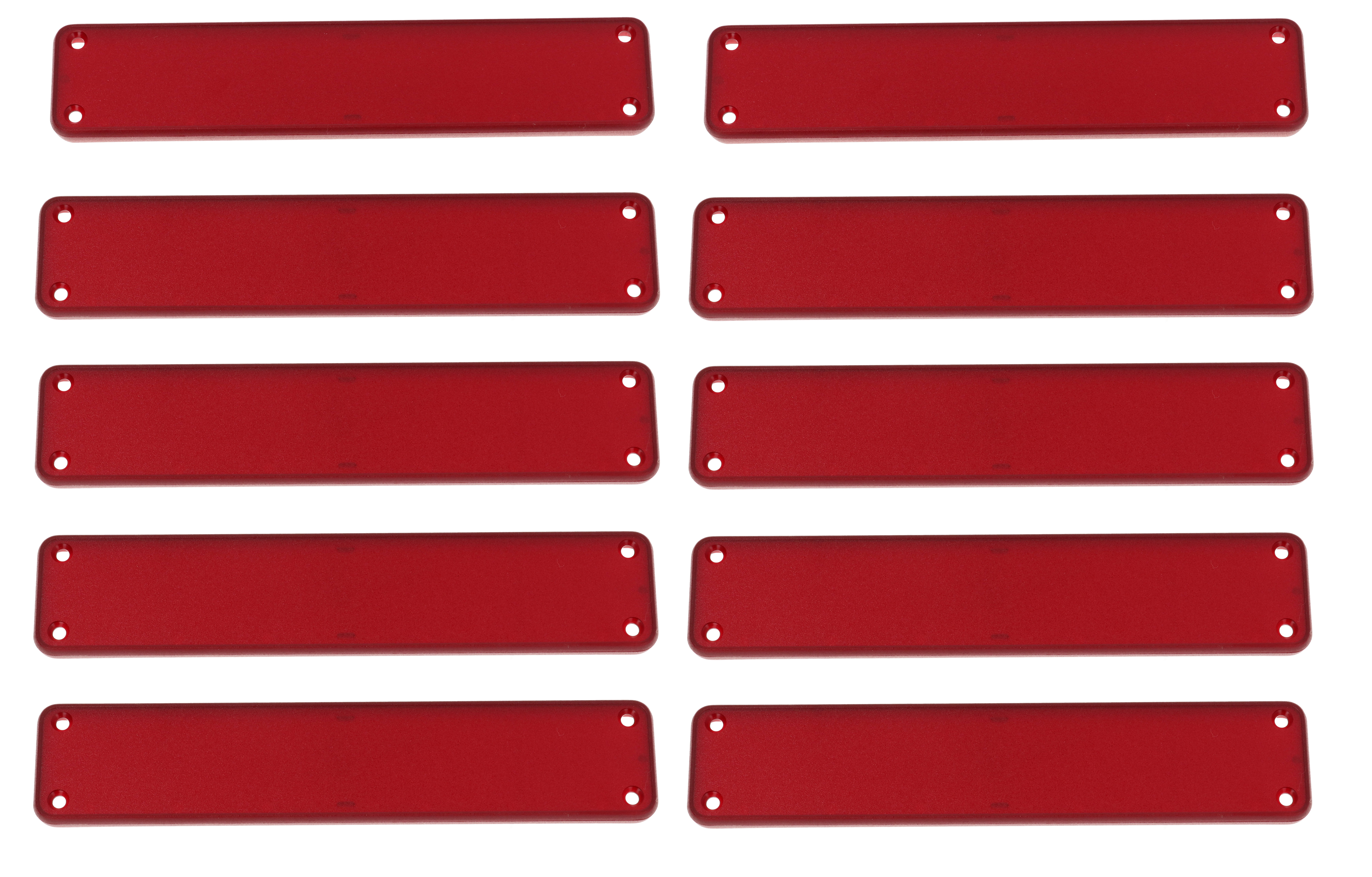 1455RPLTRD-10 — translucent red plastic solid bezel for 1455R enclosures- 10/pack