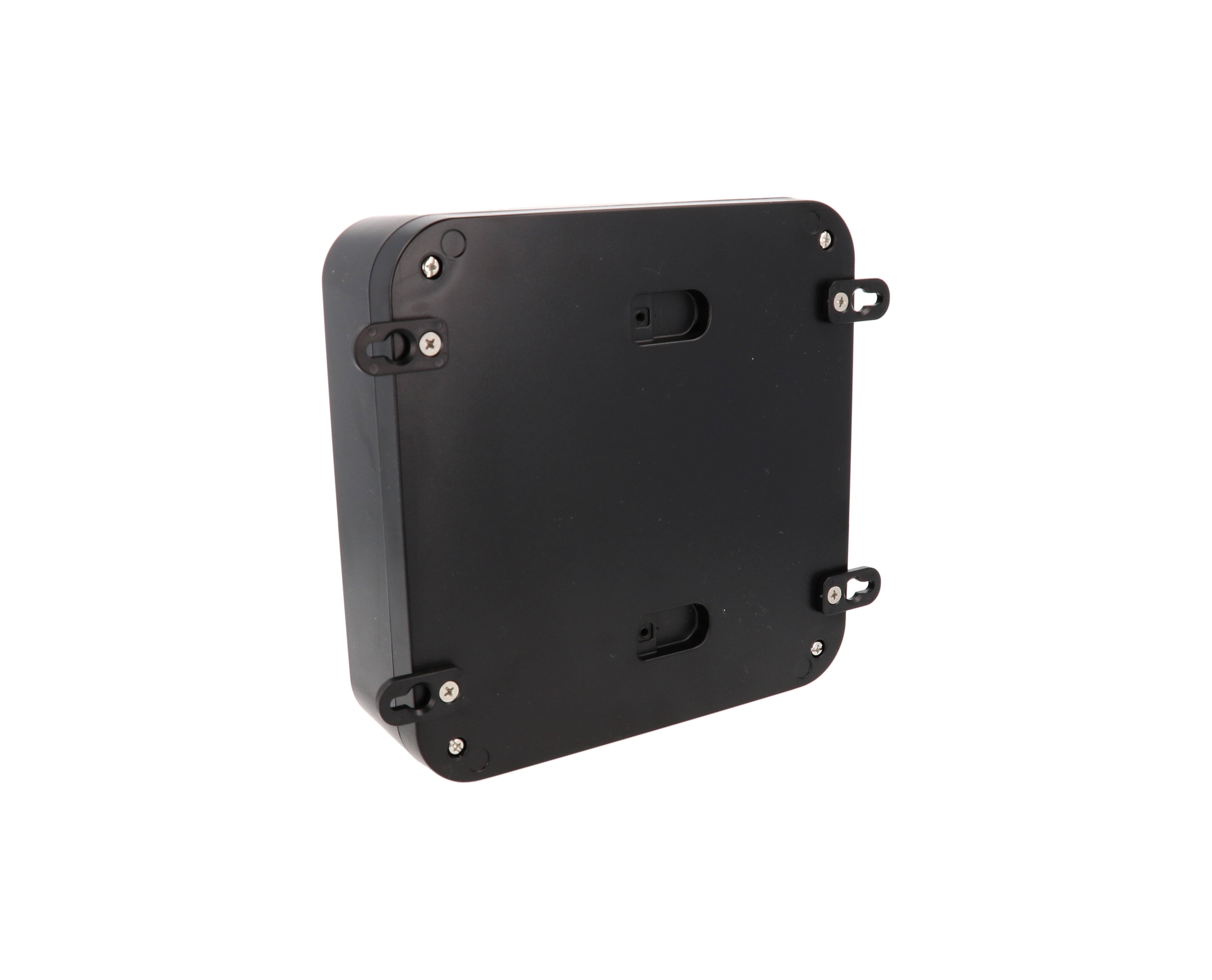 1557HABK black ABS plastic watertight enclosure, 200 x 200 x 70 mm, with screw-down gasketed lid