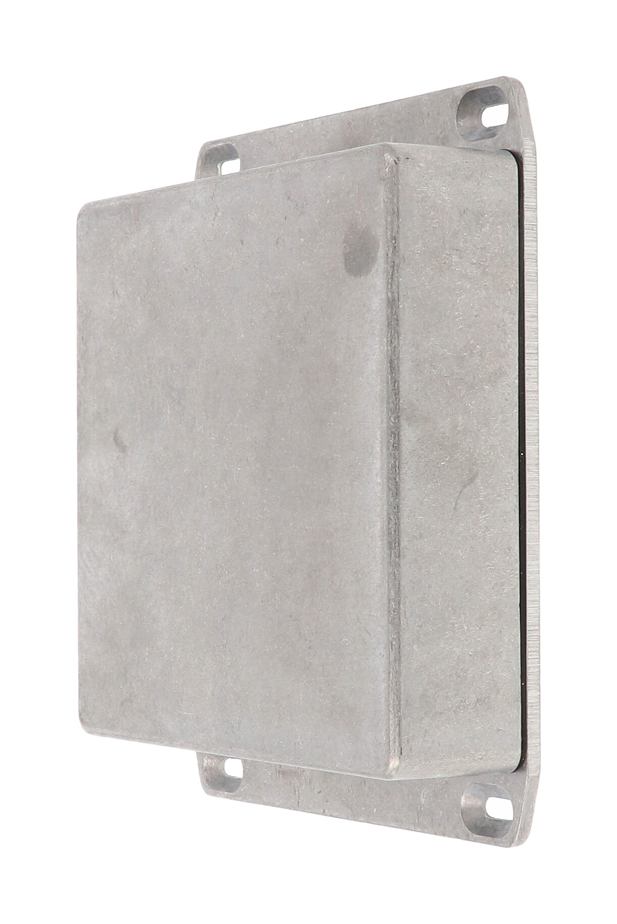 1590WQFL natural aluminum watertight diecast enclosure, 120 mm x 120 mm x 34 mm, with flanged mounting lid