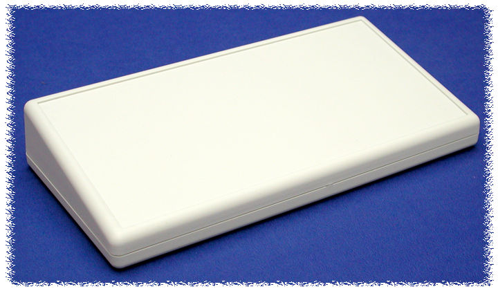 1599HTSGY light gray short-slope ABS sloping console enclosure, 220 x 110 mm