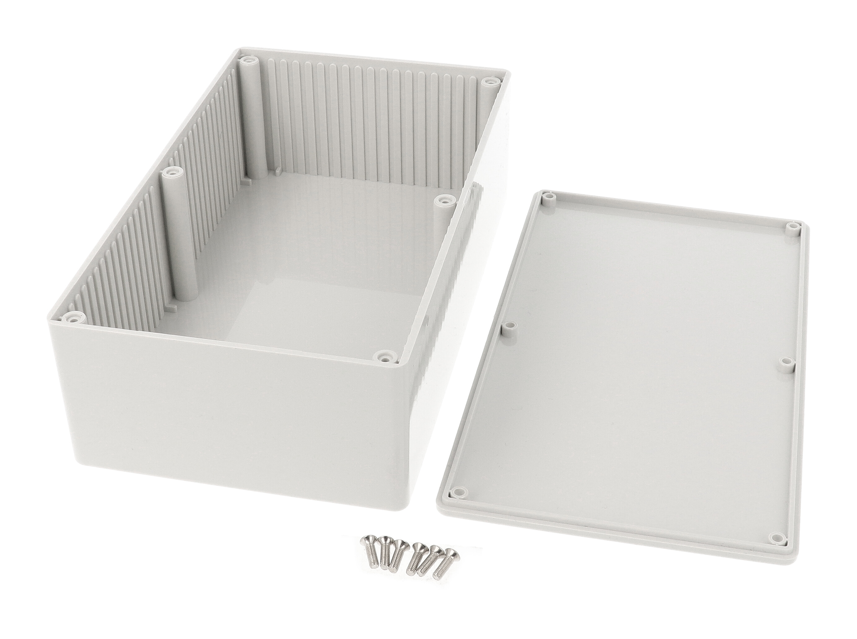 1591ESGY light gray general purpose ABS enclosure with lid, 190 x 111 x 61 mm