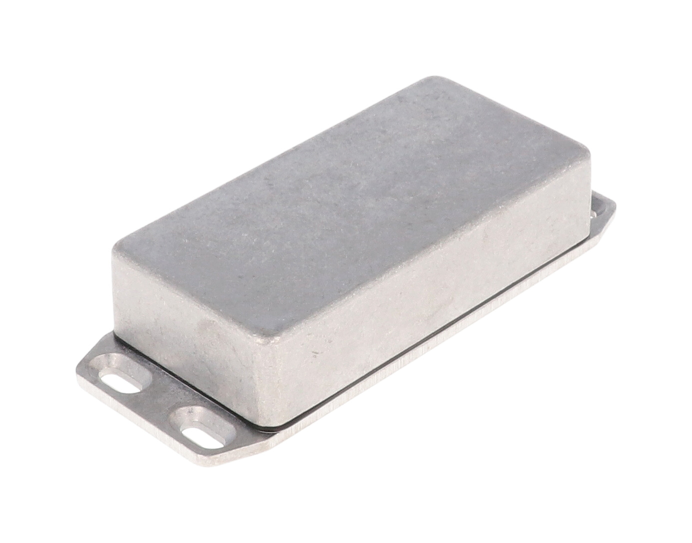 1590WGFL natural aluminum IP65 watertight diecast enclosure, 100 x 50 x 25 mm, with flanged lid