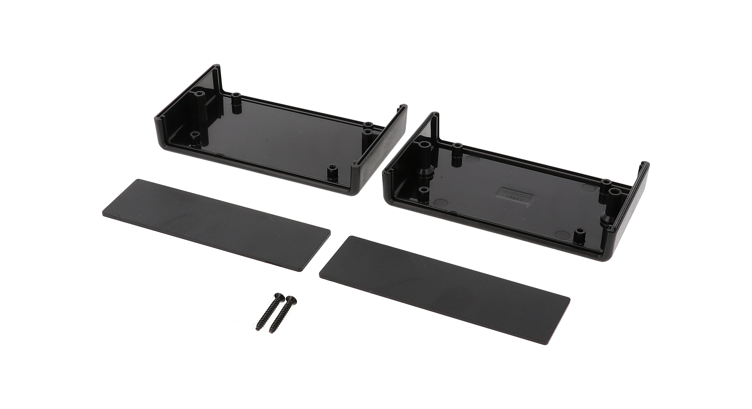 1593VBK black ABS IP54 instrument enclosure with two end panels