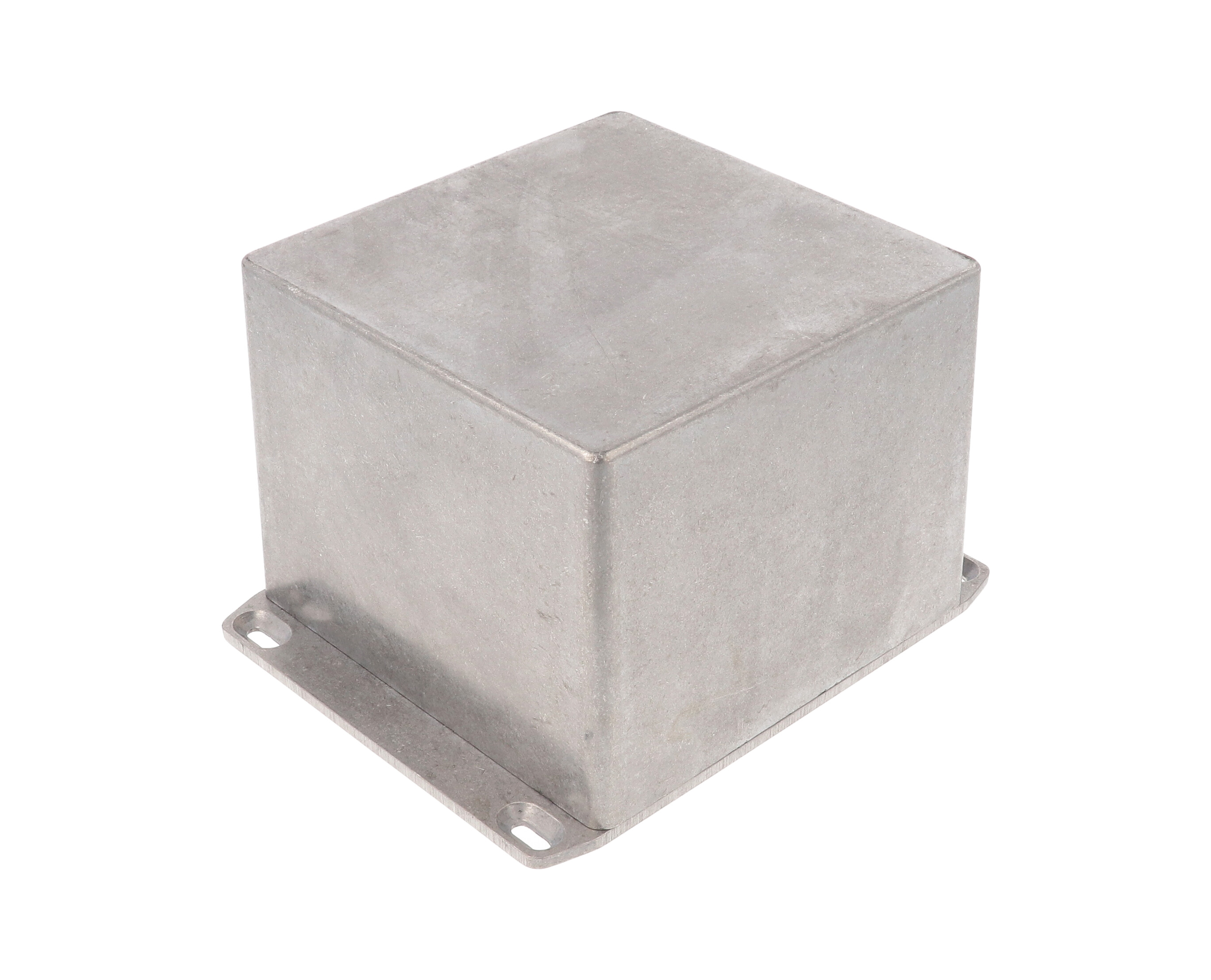 1590VFL natural aluminum deep diecast aluminum enclosure with wall-mounting flanged lid