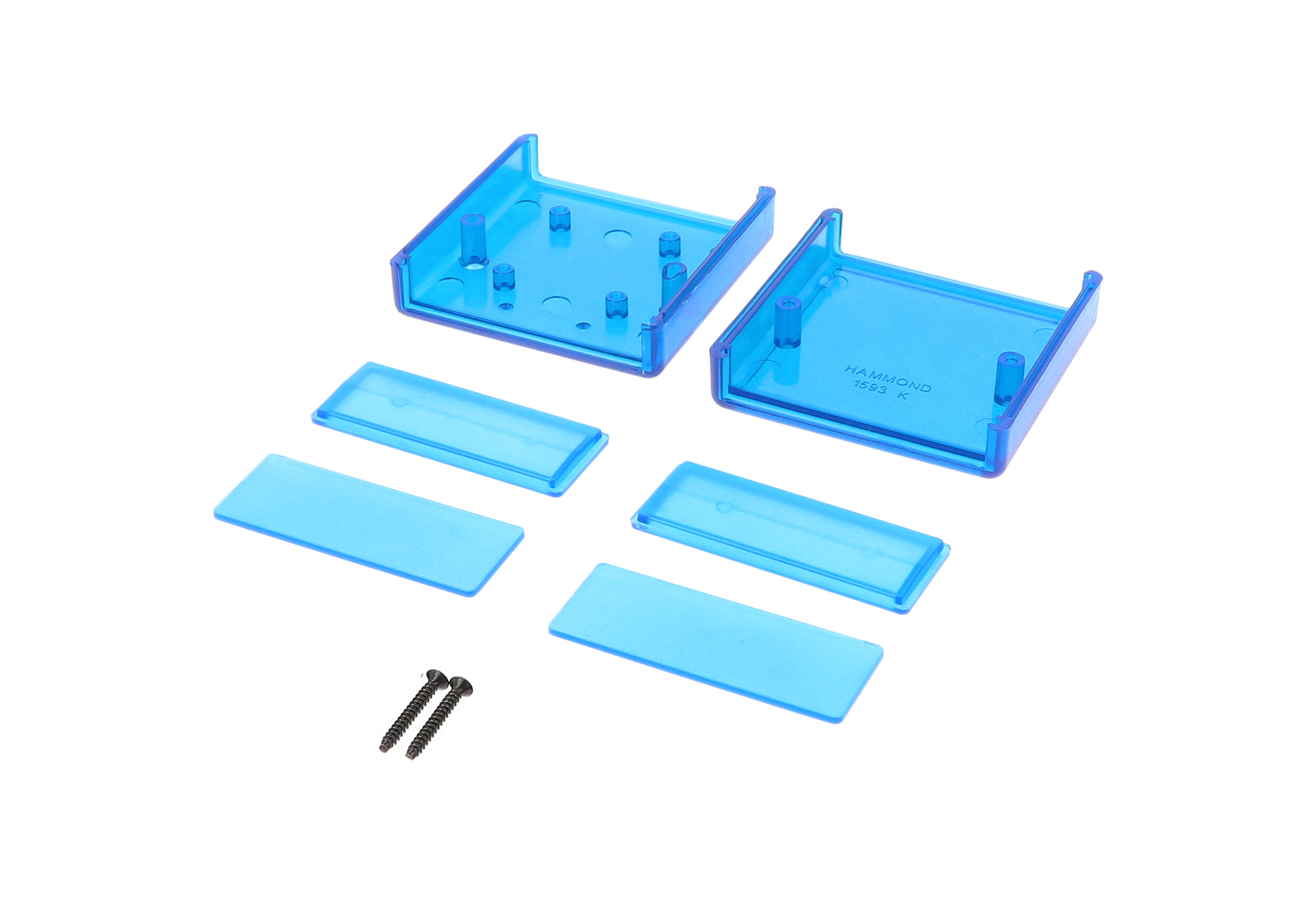 1593KTBU transparent blue compact handheld enclosure