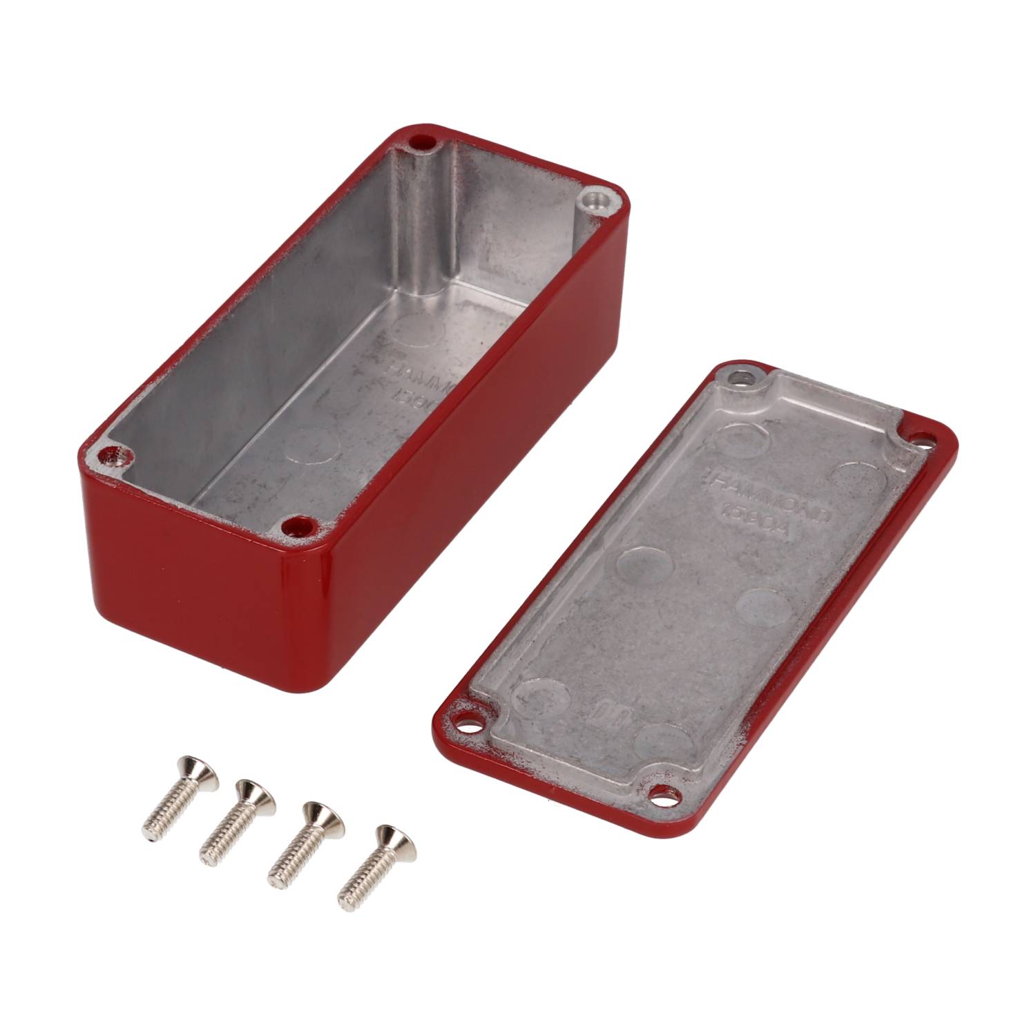 1590ARD red powder coated 1590A diecast aluminum stomp box enclosure
