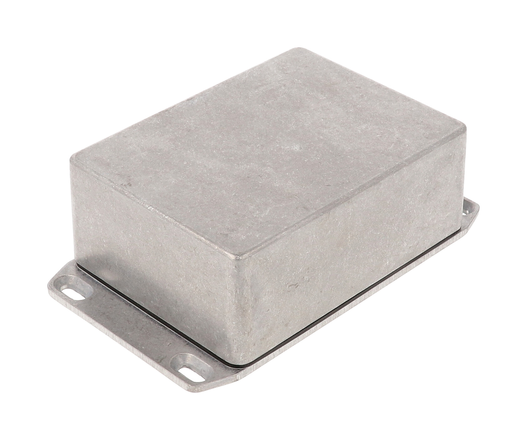 1590WSFL natural aluminum IP65 water-tight diecast aluminum enclosure with a wall-mounting flanged lid, 110x82x44mm
