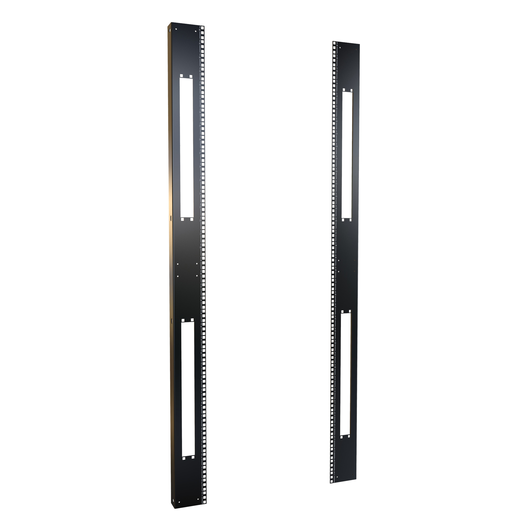 36U Square Hole Rack Rail Pair for 30-Inch Cabinets