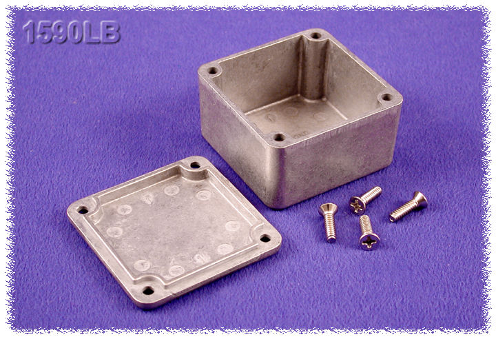 1590LB natural diecast aluminum enclosure, 51 x 51 x 31 mm, small square box with lid