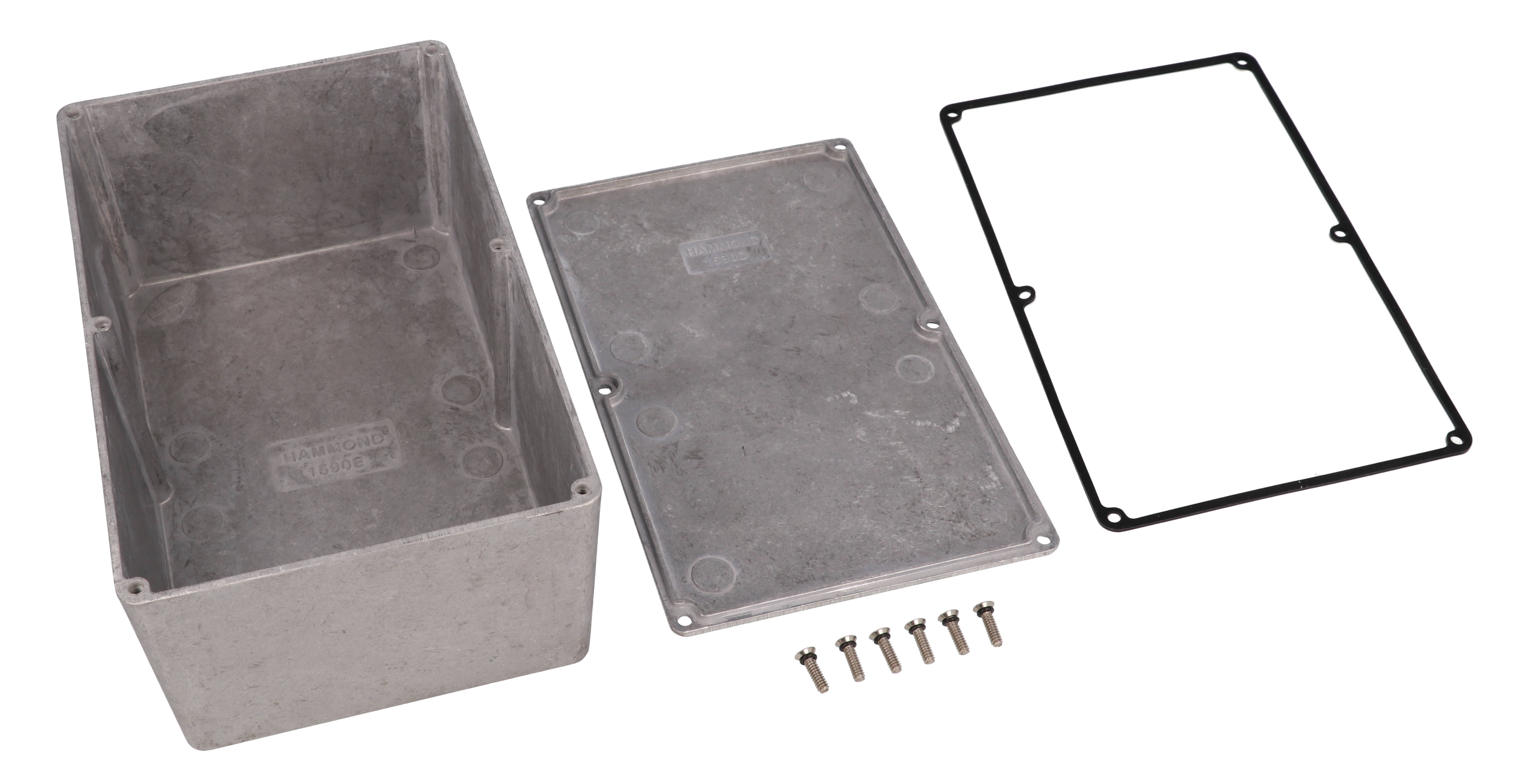 1590WE natural aluminum watertight diecast aluminum enclosure, 188 mm x 120 mm x 82 mm