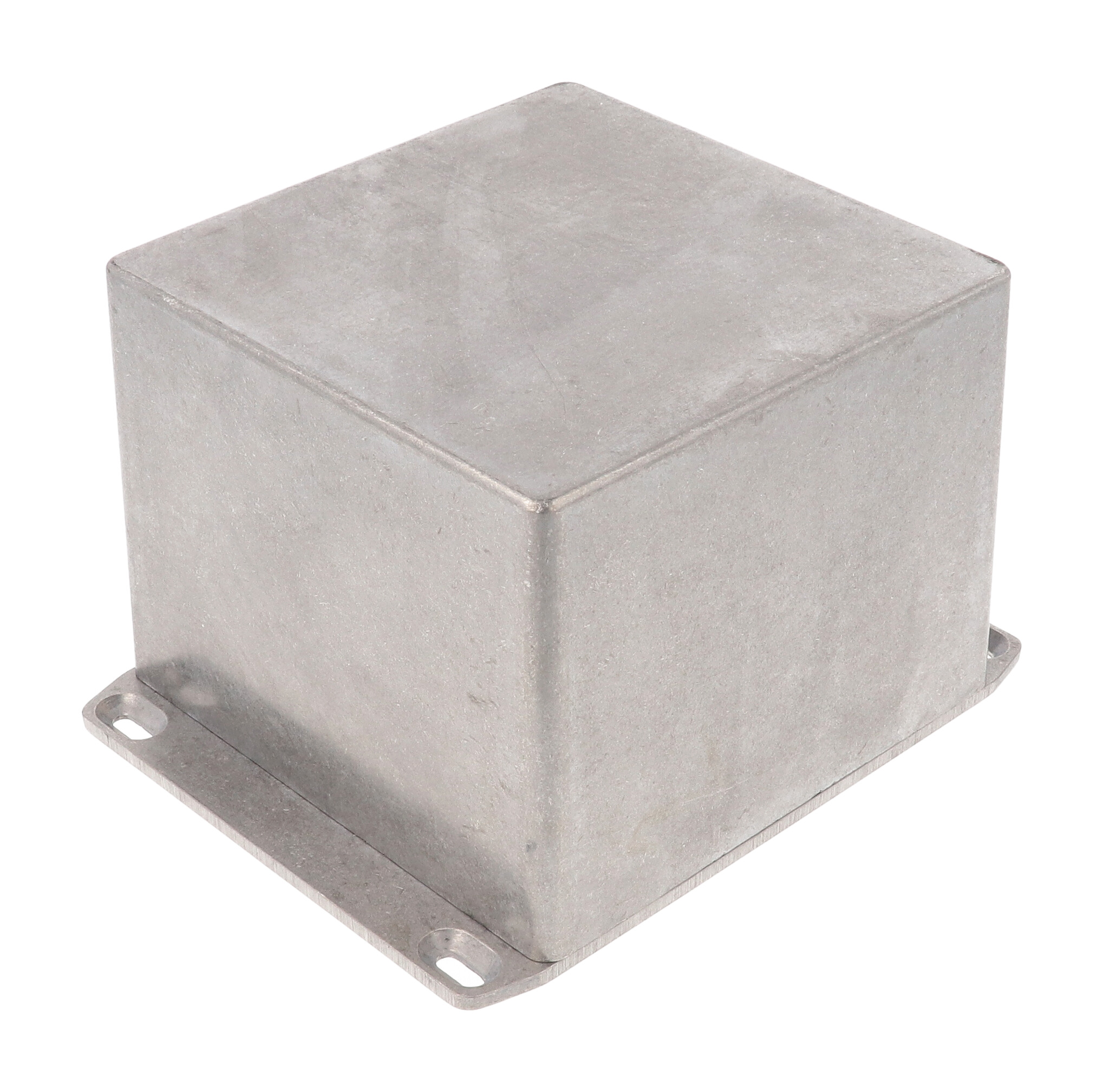 1590VFL natural aluminum deep diecast aluminum enclosure with wall-mounting flanged lid