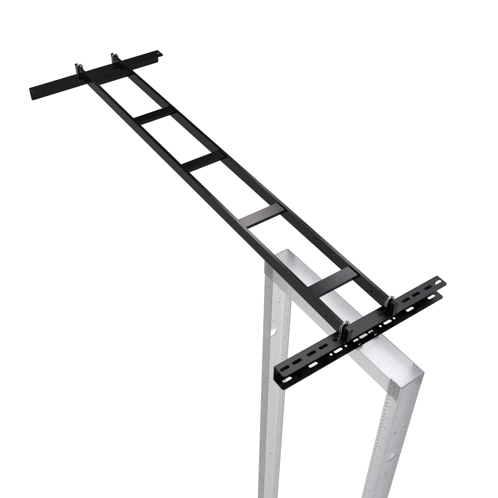 Hammond CL65RWKBK black 6 in wide 5 ft cable ladder rack-to-wall kit with rack adapter and wall angle