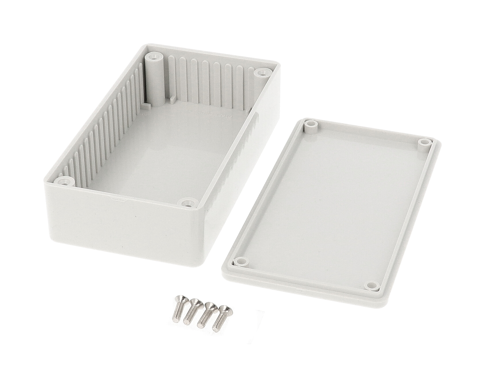 1591BSGY light gray ABS plastic project box with card guides, 112 x 62 x 31 mm