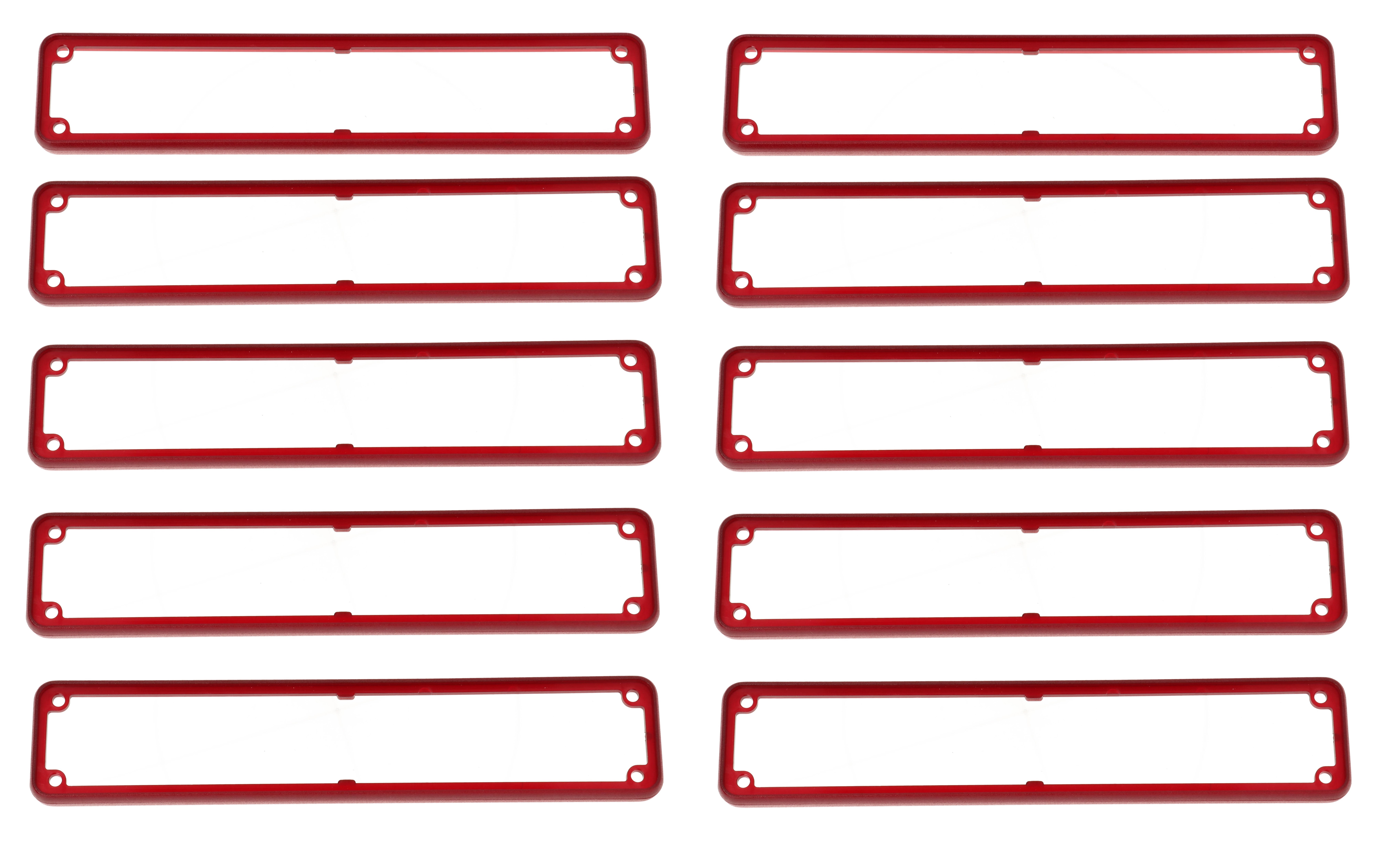 1455RBTRD-10 — translucent red plastic open bezels for 1455R enclosures- 10/pack