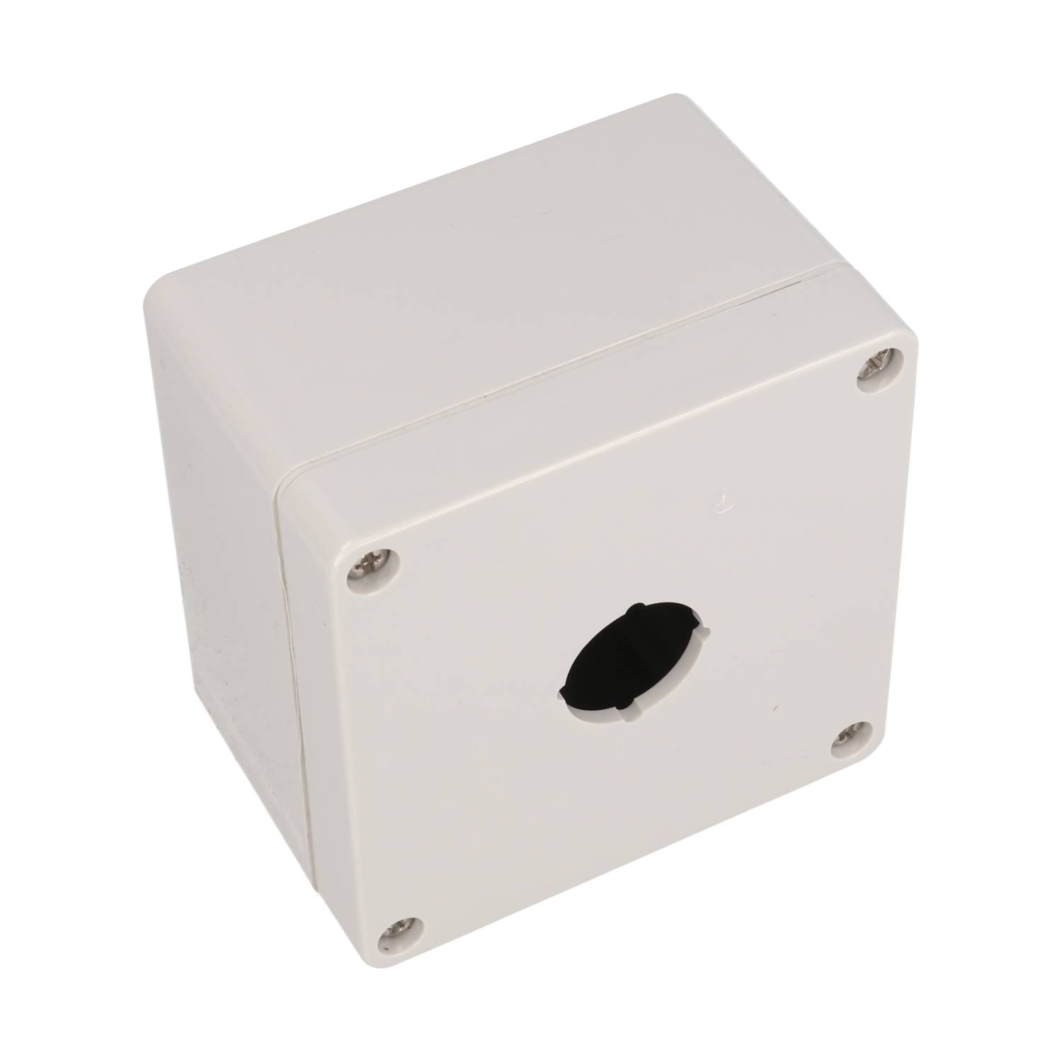 1554MPB1 light gray polycarbonate single-hole 22.5 mm pushbutton enclosure