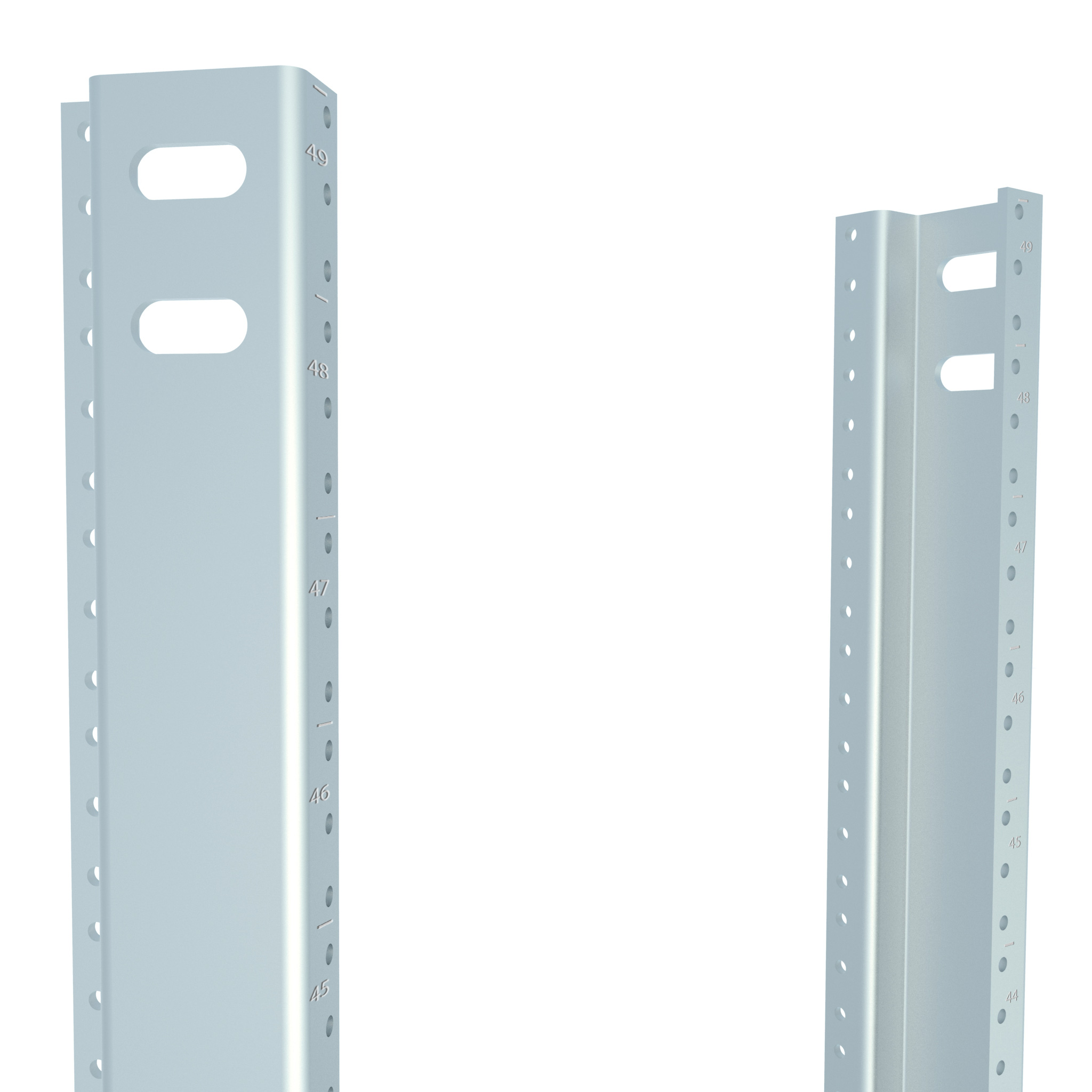 Hammond CCR85TZPL 49U zinc plated tapped 10-32 combination rack mount rail pair for C2 and REFK cabinets