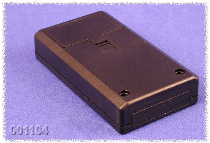 001104 — enclosure - black ABS , front panel, battery compartment — view 2