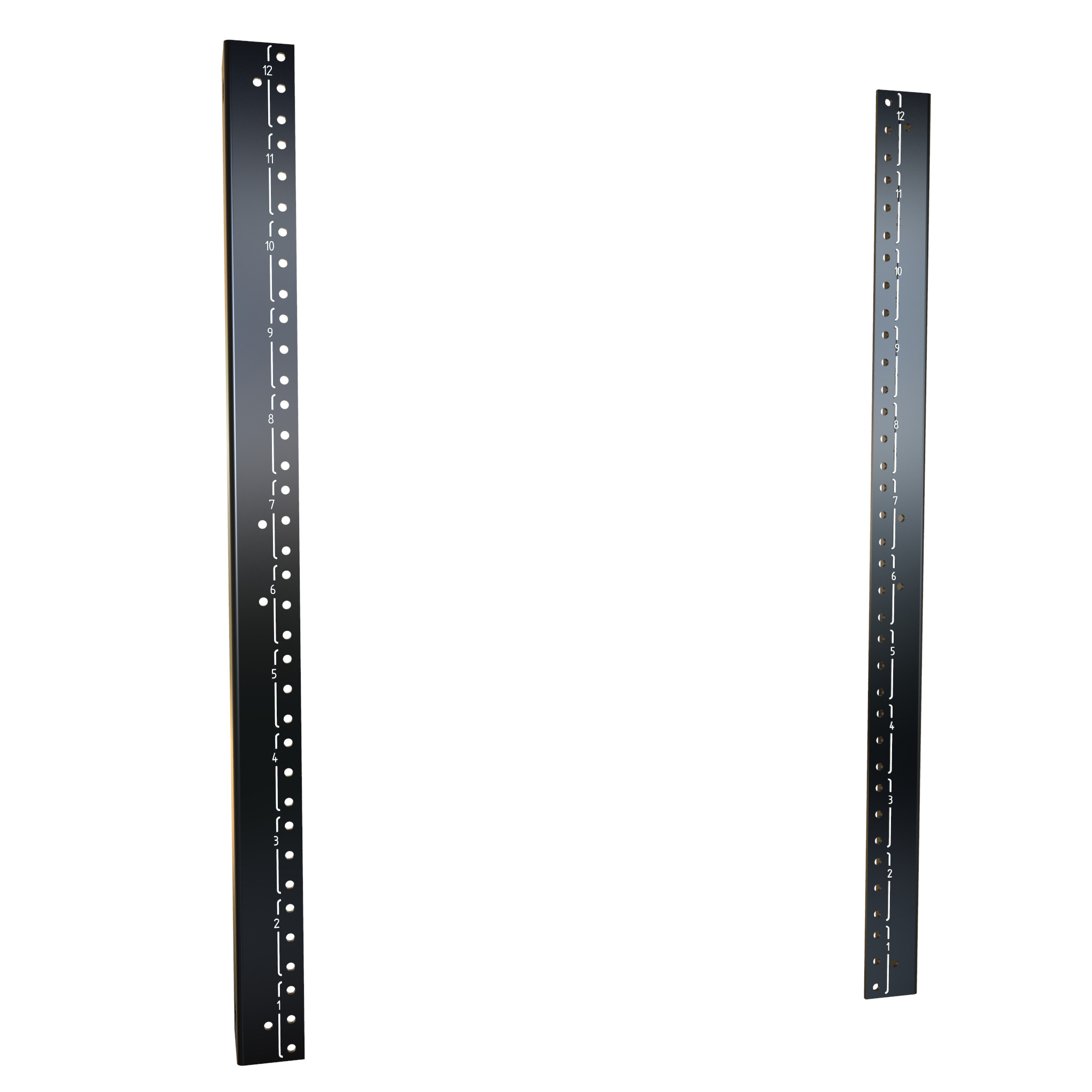 H1TRR12U24BK — 12U 24W Tapped 10-32 Rack Rail