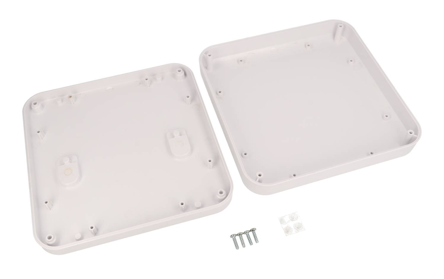 1556HWH white low-profile flame retardant ABS enclosure, 200 x 200 x 45 mm