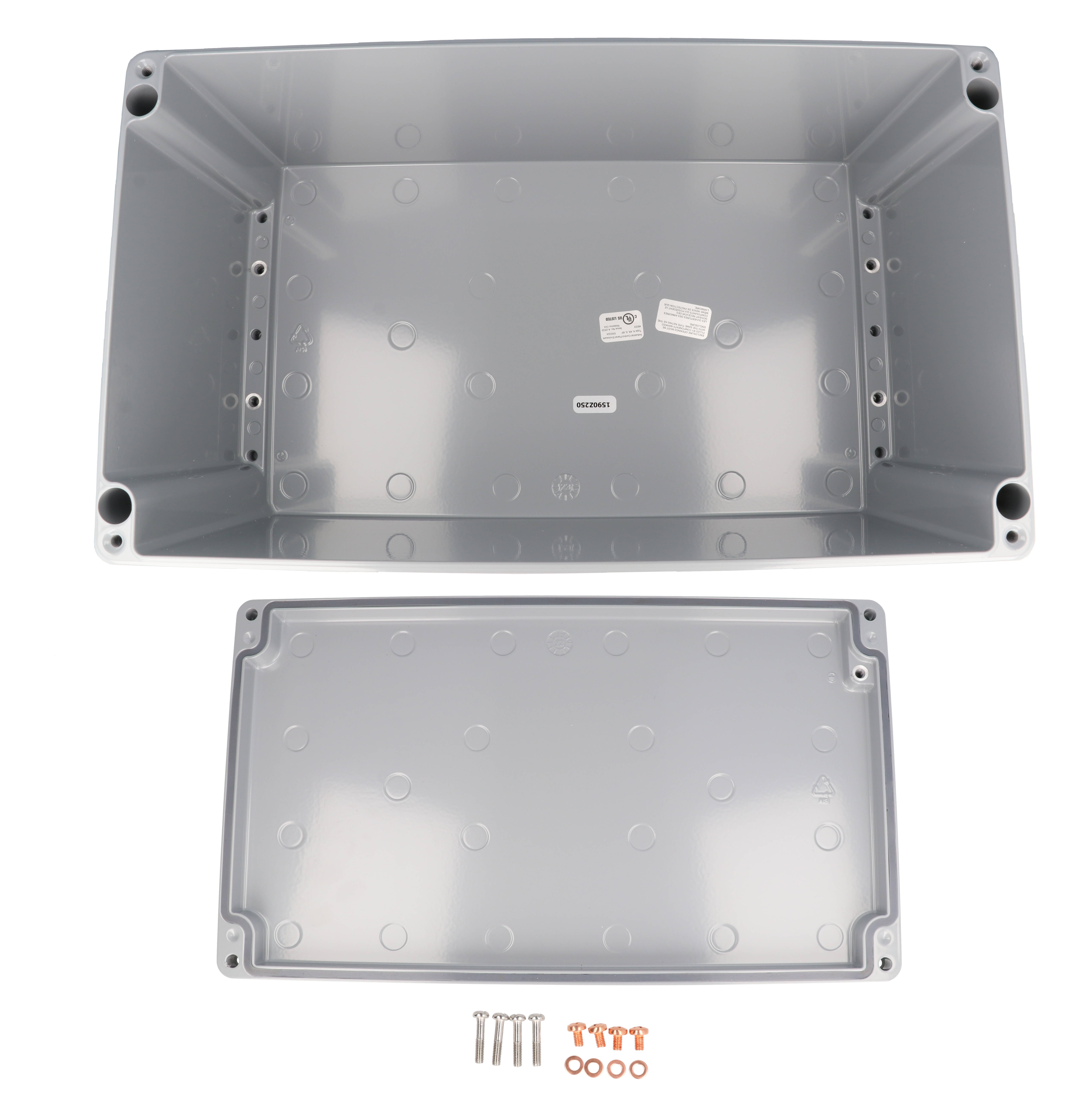1590Z250GY gray 400 x 230 x 180 mm deep diecast aluminum enclosure