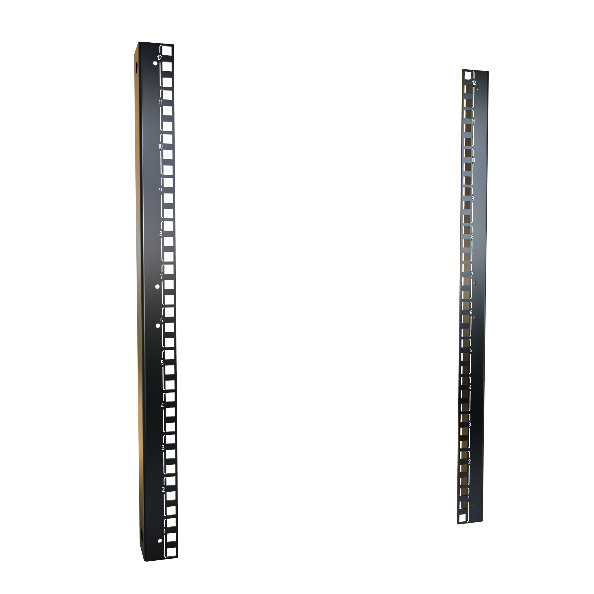 H1SRR12U24BK — 12U 24 Square Hole Rack Rail
