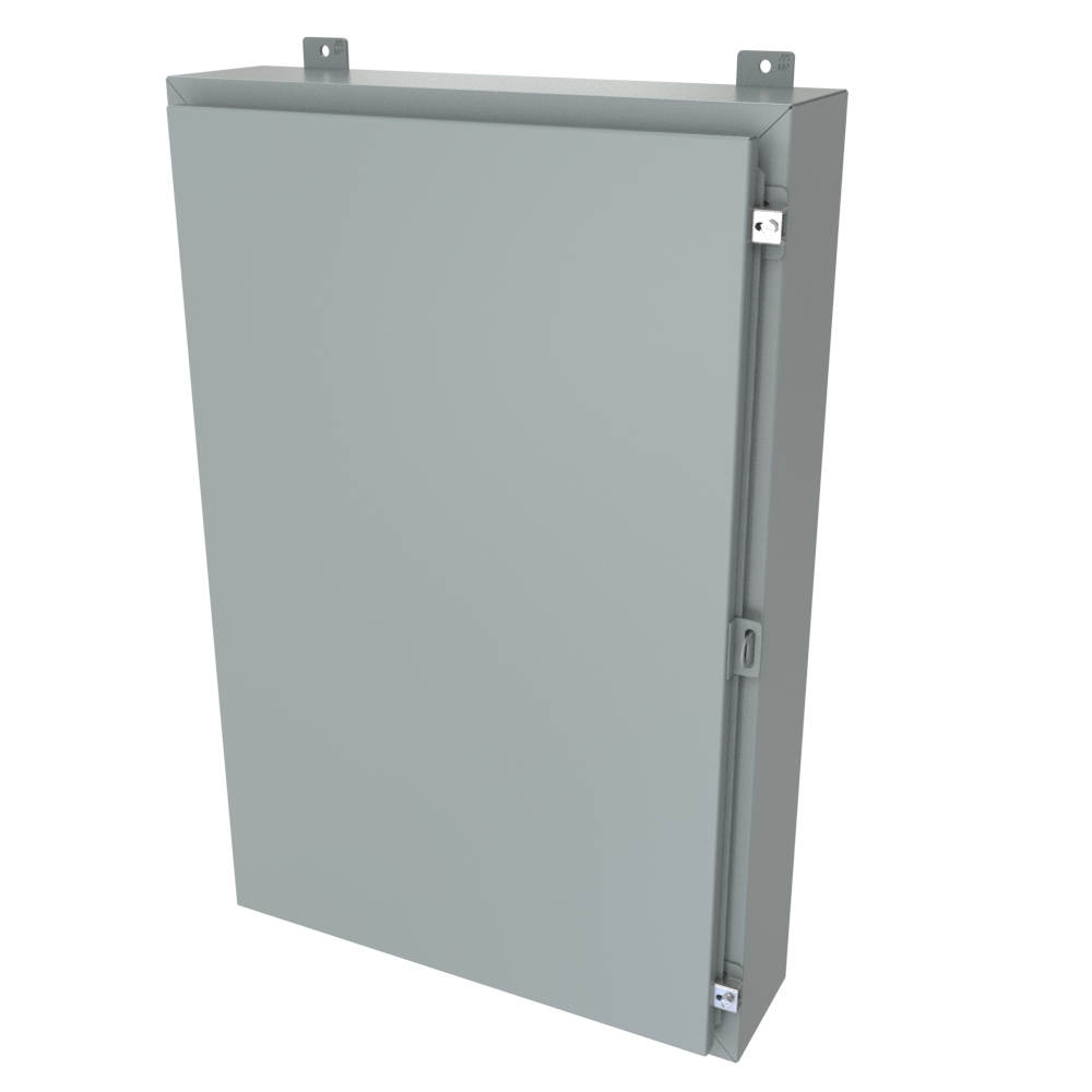 1418L6LP — N4/12 Wallmount Encl less panel - 36 x 24 x 6 - Steel/Gray