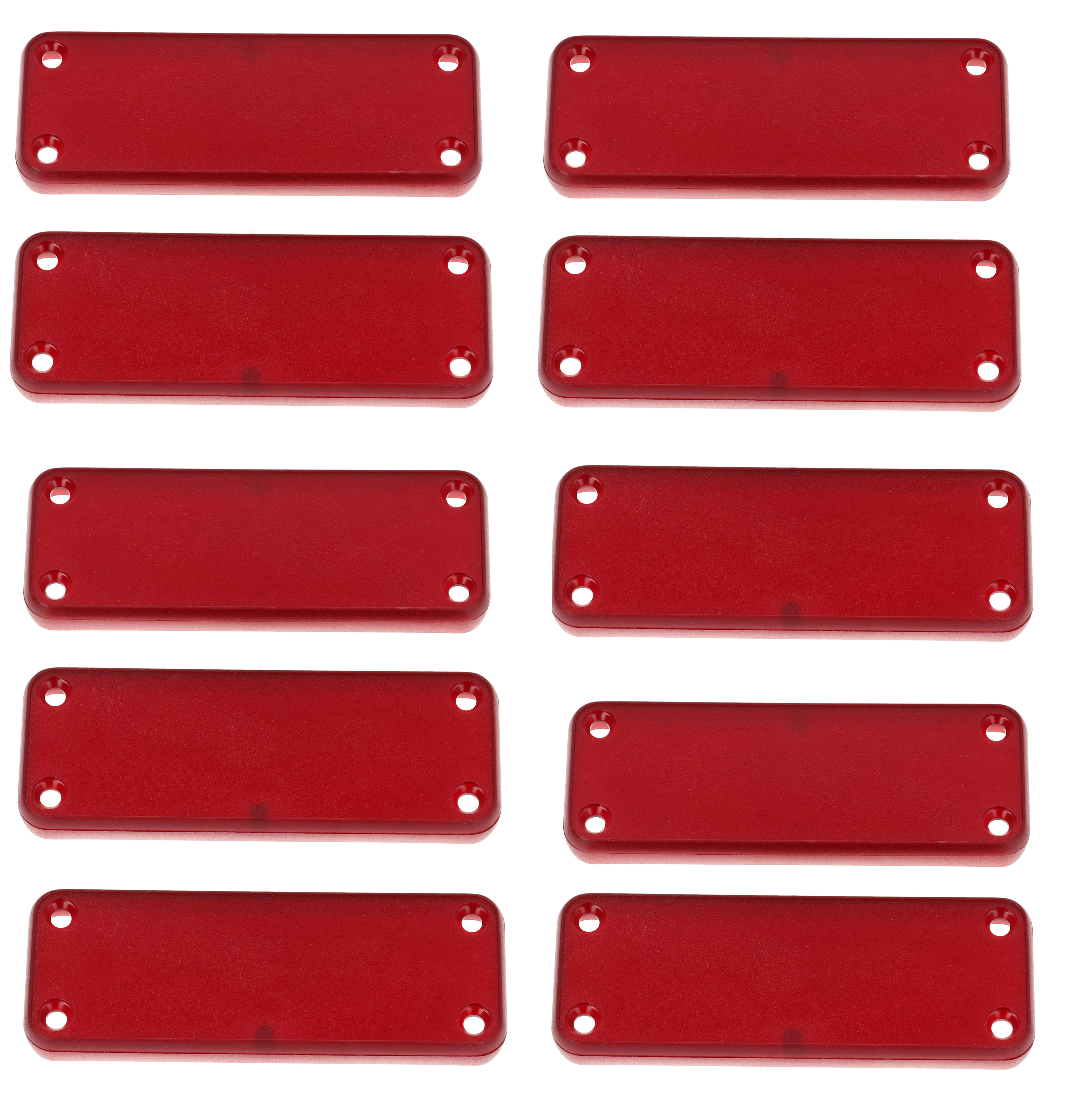 1455JPLTRD-10 translucent red polycarbonate closed end panels for Hammond 1455J extruded aluminum enclosure, 10-pack