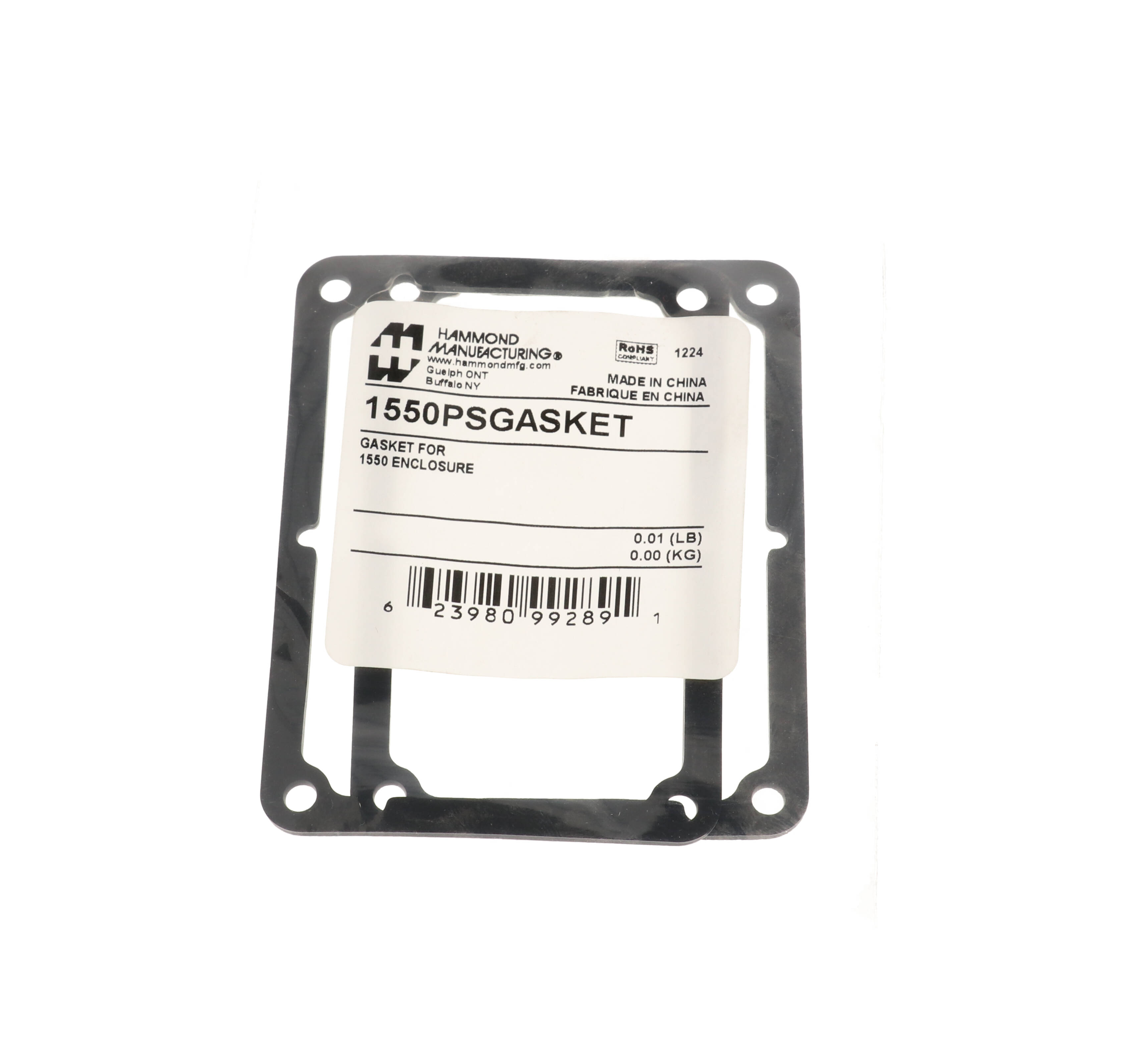 1550PSGASKET IP67 silicone gasket kit, two pre-formed gaskets for 80x55 mm 1550 diecast enclosures