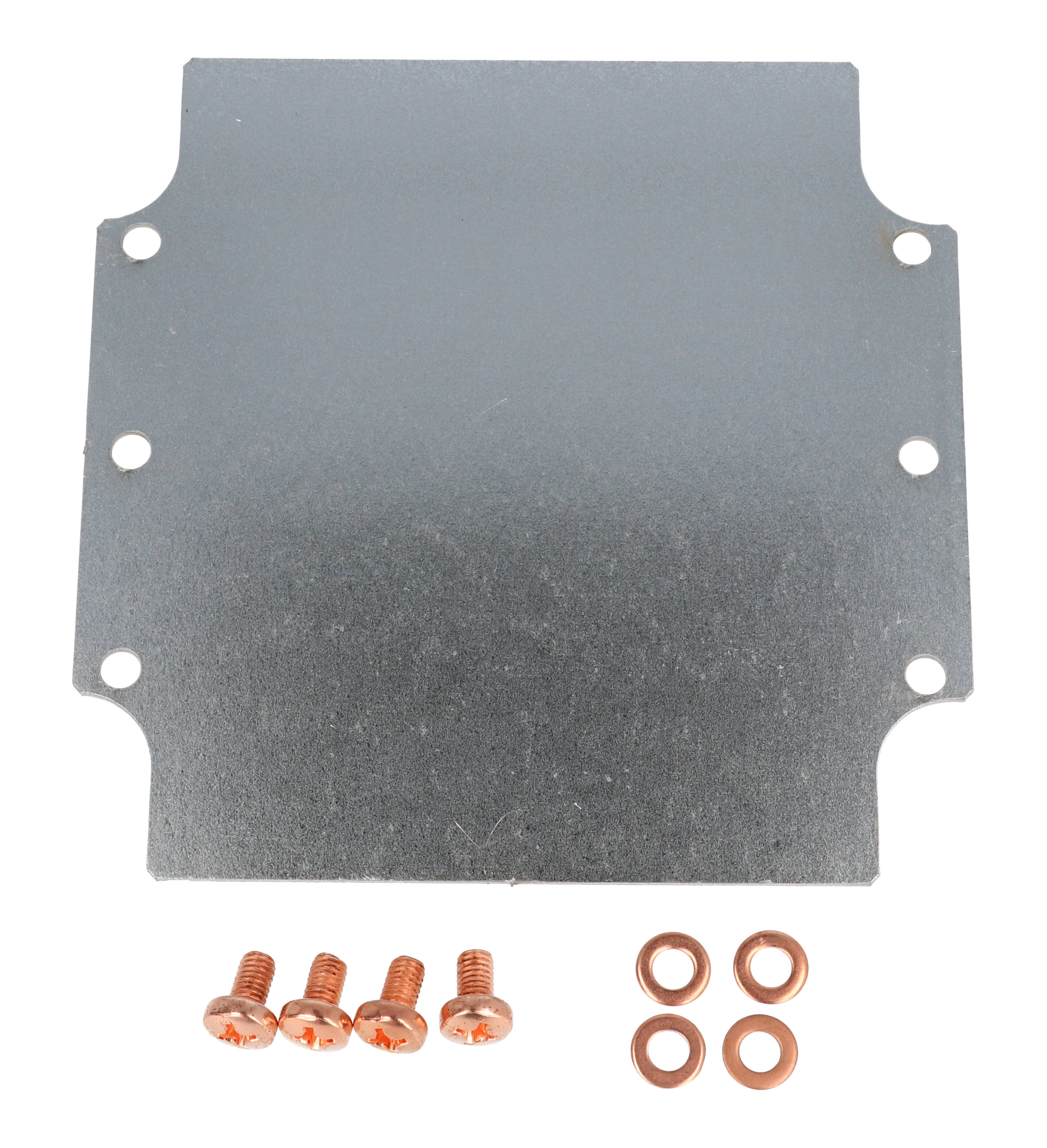 1590Z160PL galvanized steel inner mounting panel for the 1590Z160 diecast aluminum enclosure