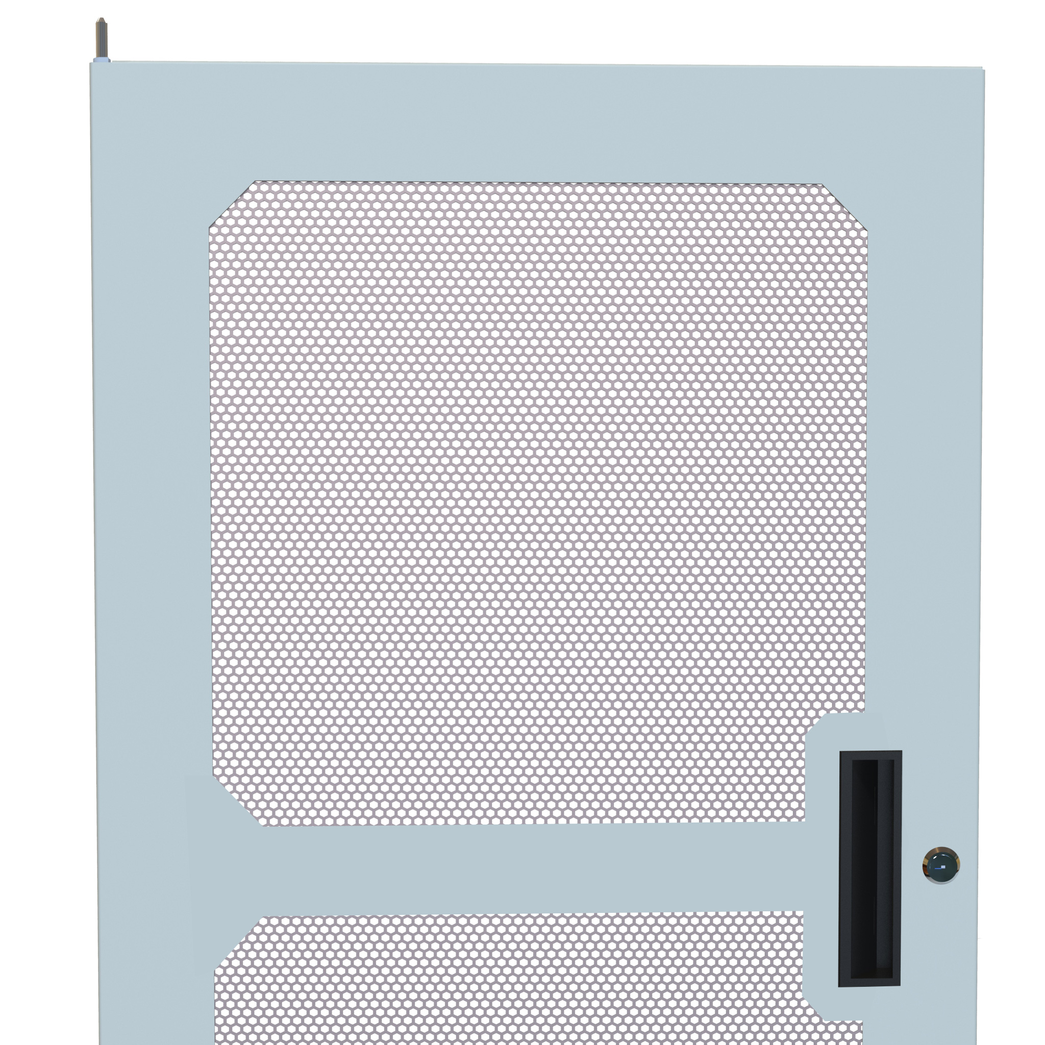 Hammond C2DF1963PBK1 36U black acrylic window door for C2 Series cabinets with handle and quarter-turn lock