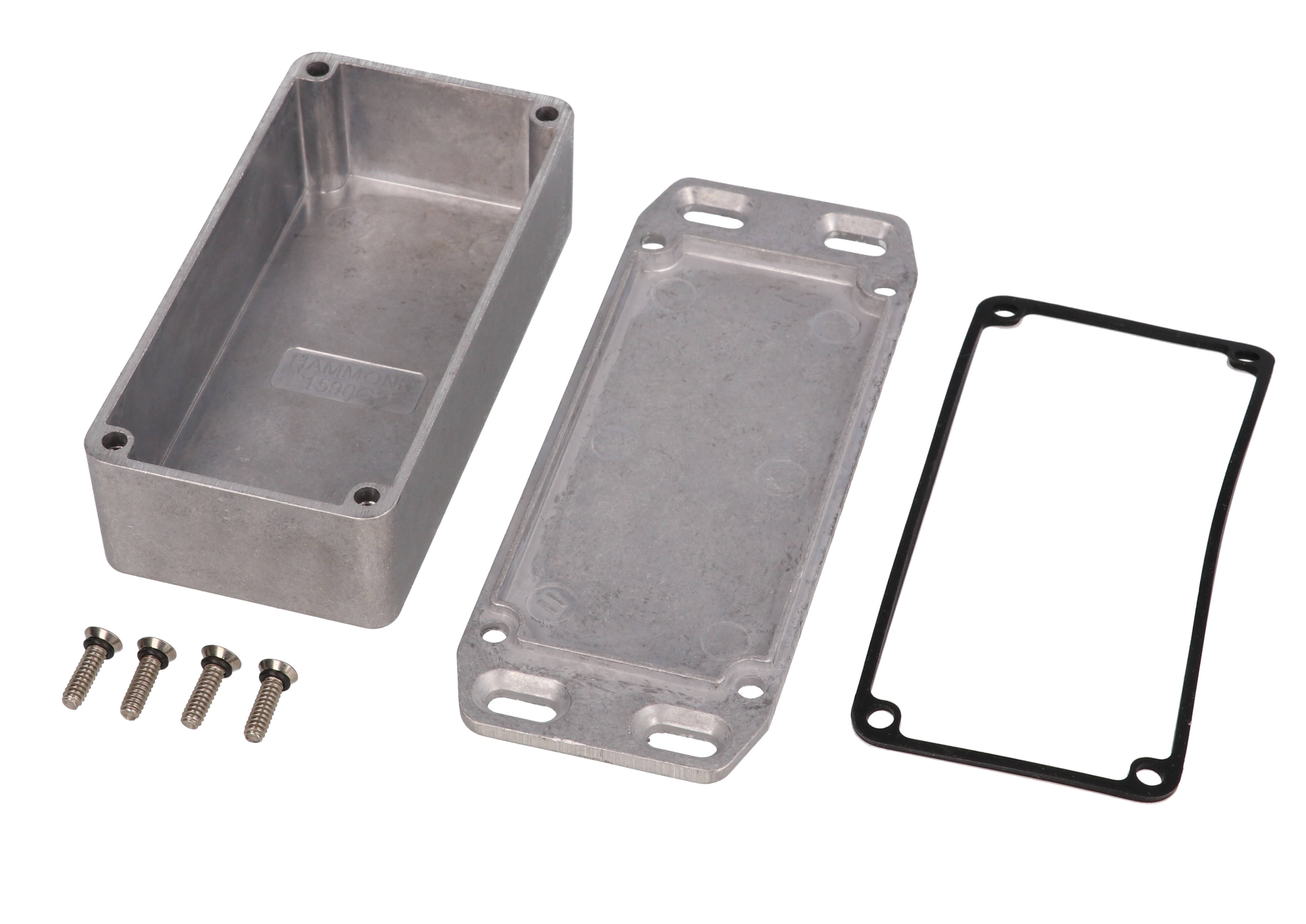1590WG2FL natural aluminum watertight 1590G2 diecast aluminum enclosure, 100 x 50 x 31 mm, flanged lid
