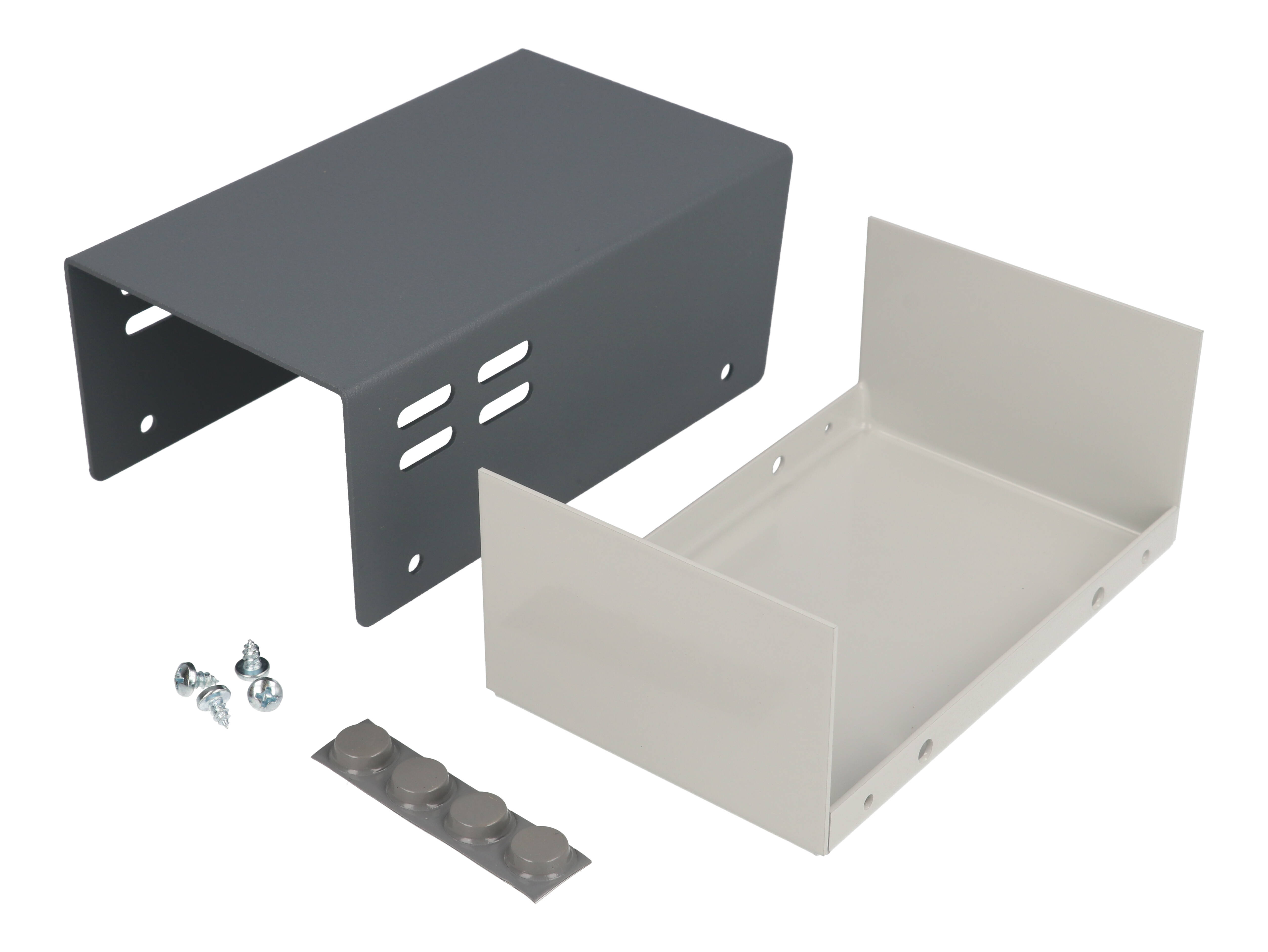 512-0900 small two tone grey ventilated steel instrument enclosure