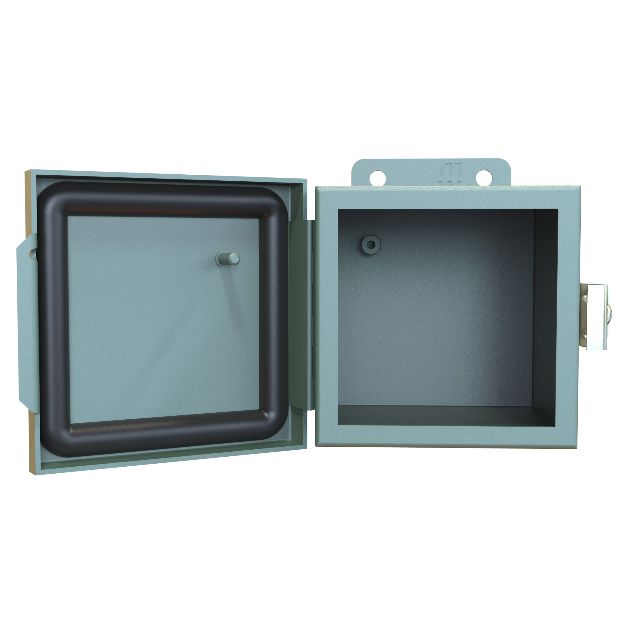 1414PHKC4 12 x 6 x 4 in Type 12 gray mild steel junction box with continuous hinge door with clamps — view 4