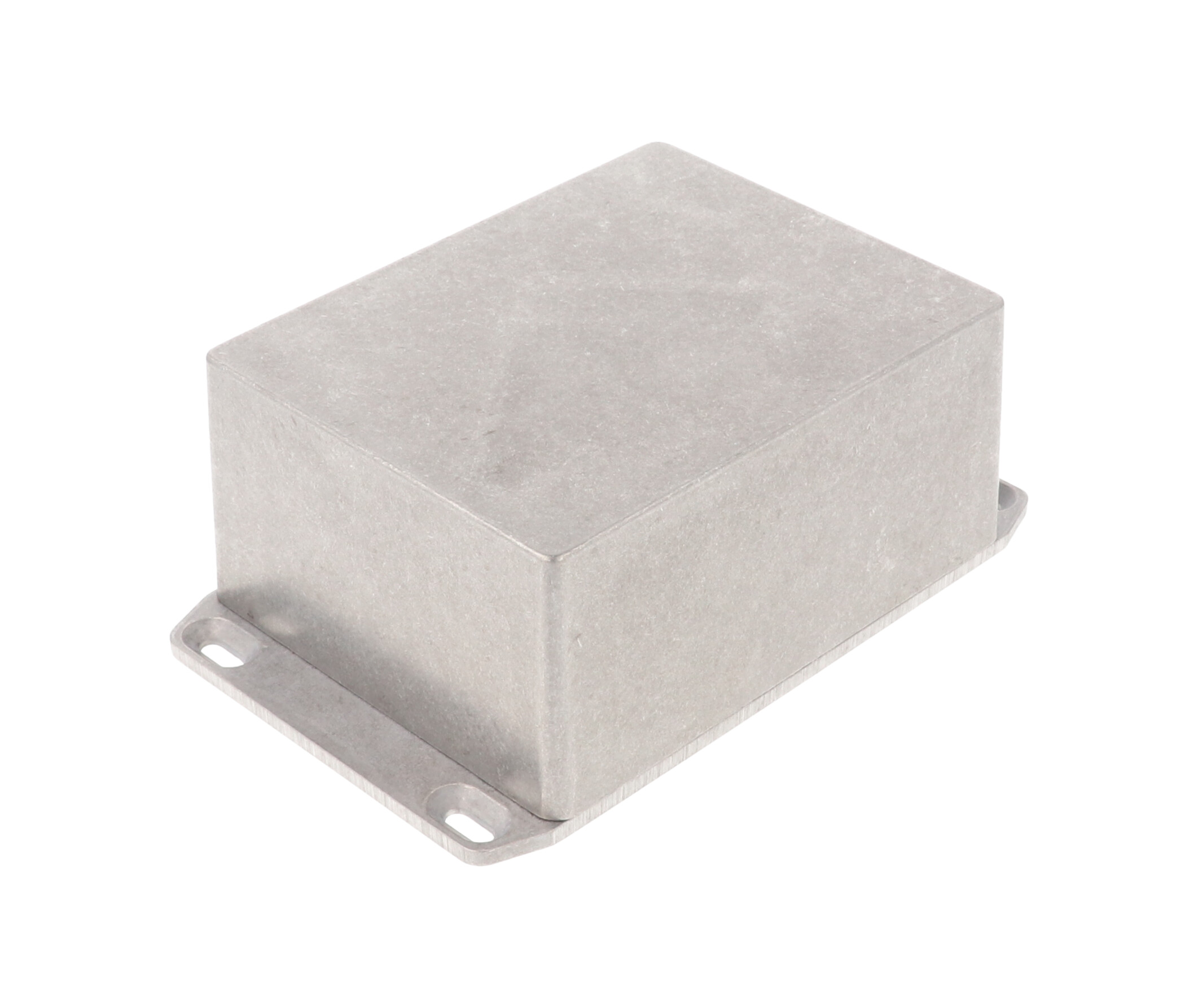1590CFL natural diecast aluminum enclosure with flanged wall-mounting lid, 119 x 94 x 56 mm