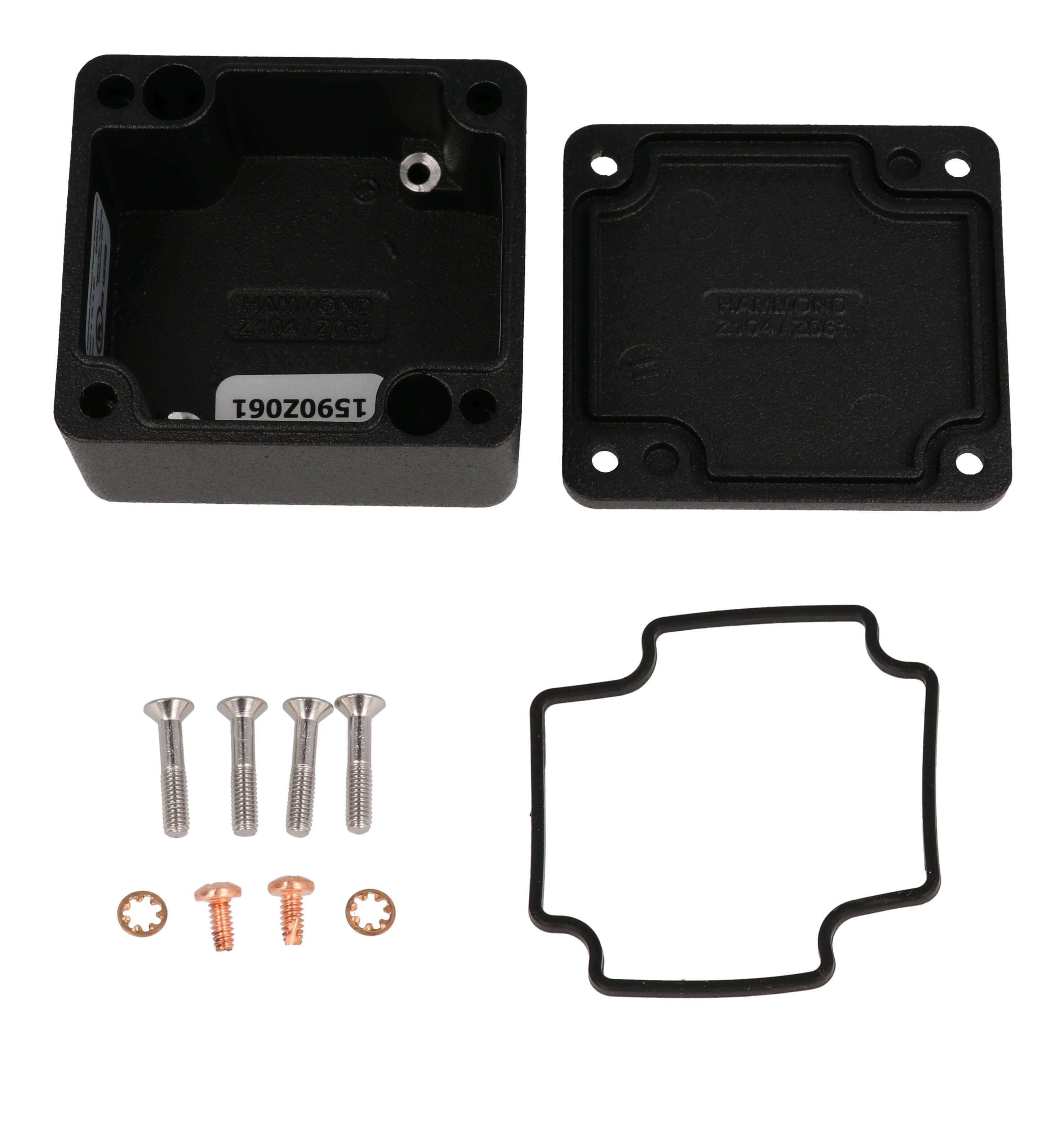 1590Z061BK black textured diecast aluminum watertight enclosure