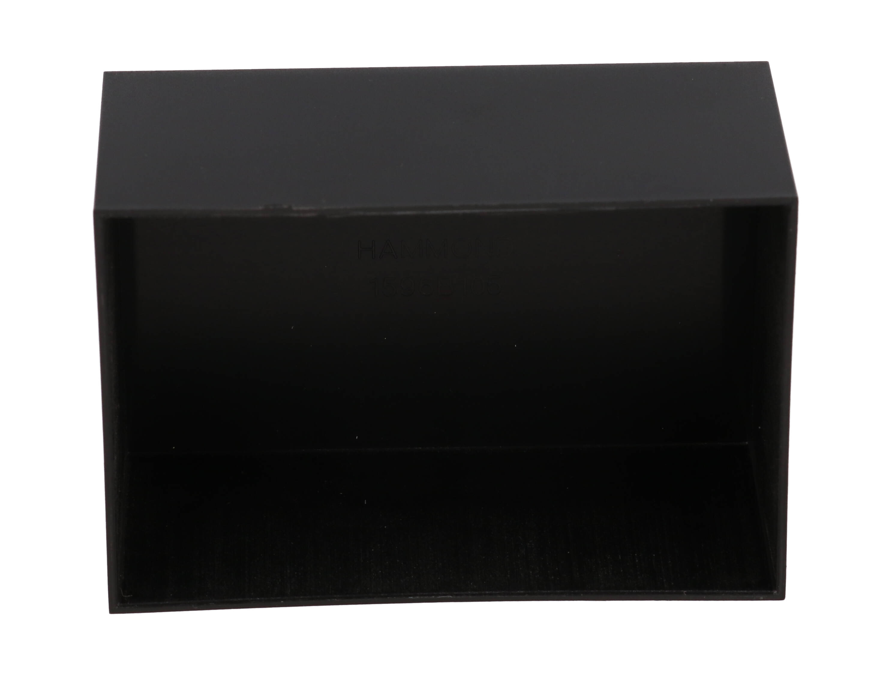 1596B105 black ABS plastic potting box, 75 x 50 x 35 mm, open top with no lid