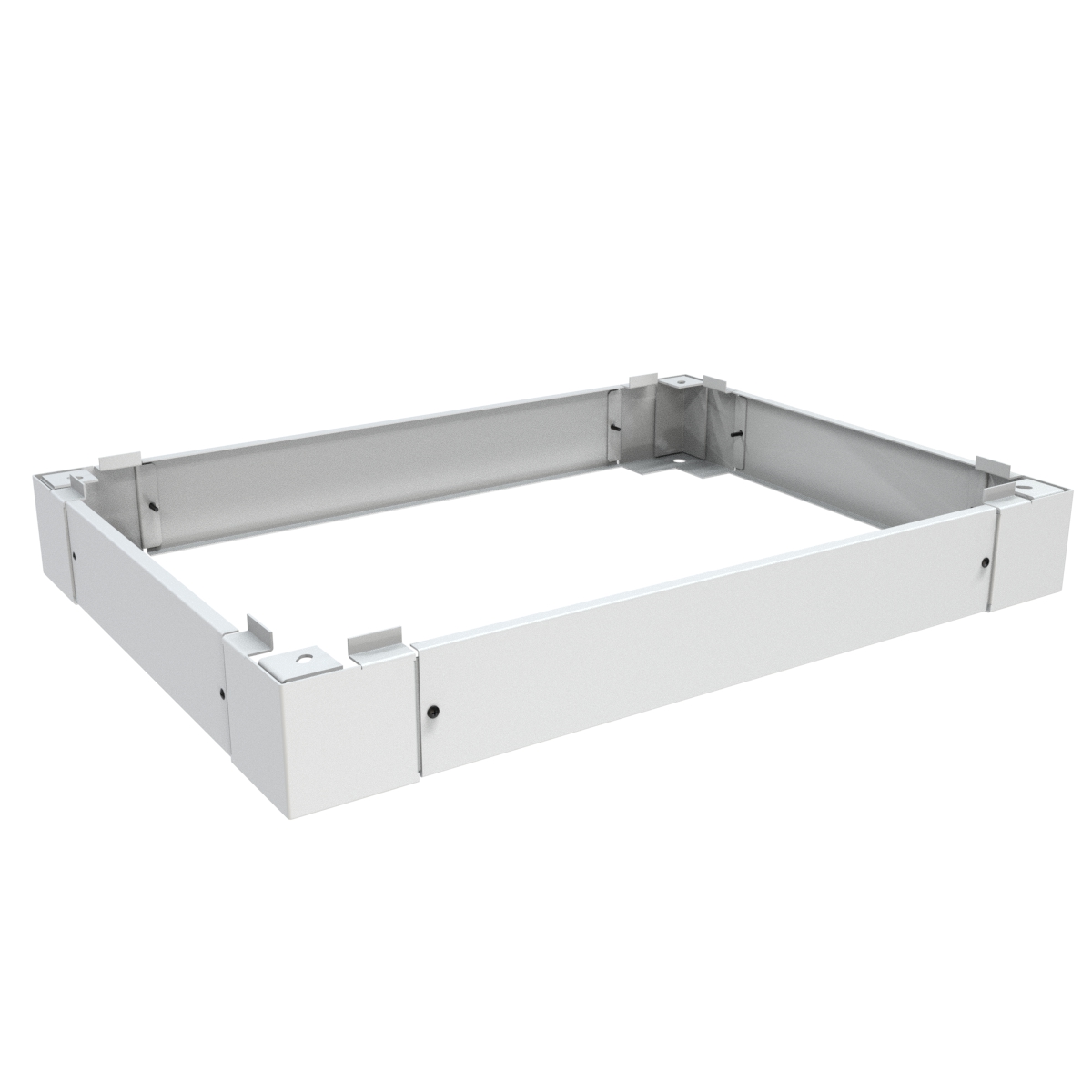 Hammond CPL19436BK1 black powder-coated 4 in high steel cabinet plinth for 36 in deep C2 and C4 rack cabinets, with removable side and front panels