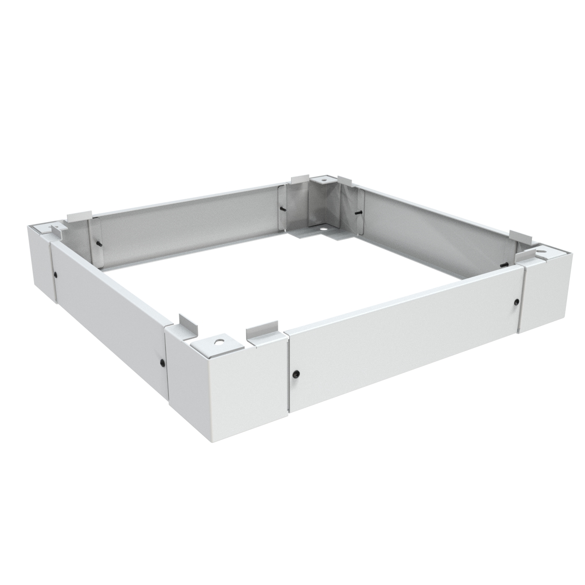 Hammond CPL19436BK1 black powder-coated 4 in high steel cabinet plinth for 36 in deep C2 and C4 rack cabinets, with removable side and front panels