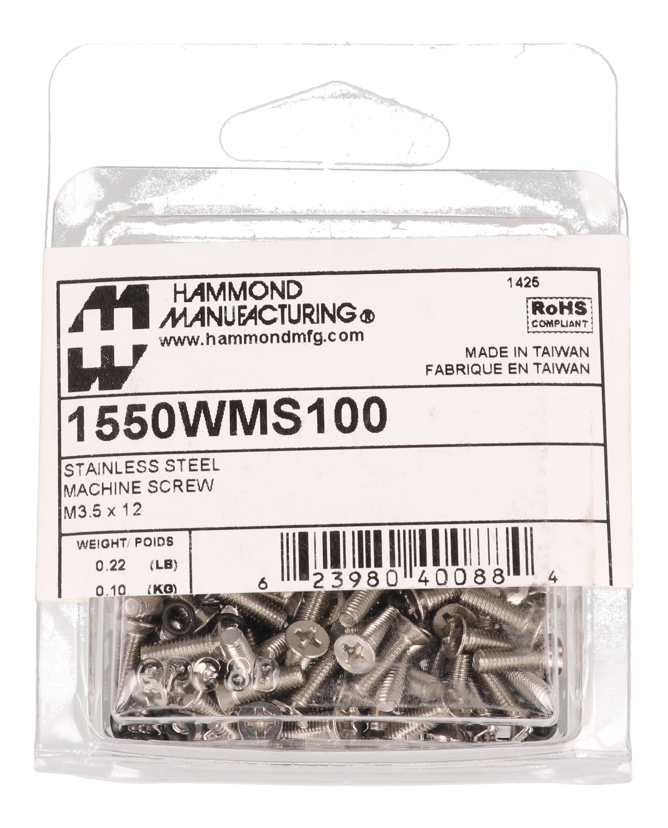 1550WMS100 M3.5 x 12mm watertight assembly screws with o-rings for 1590 enclosures