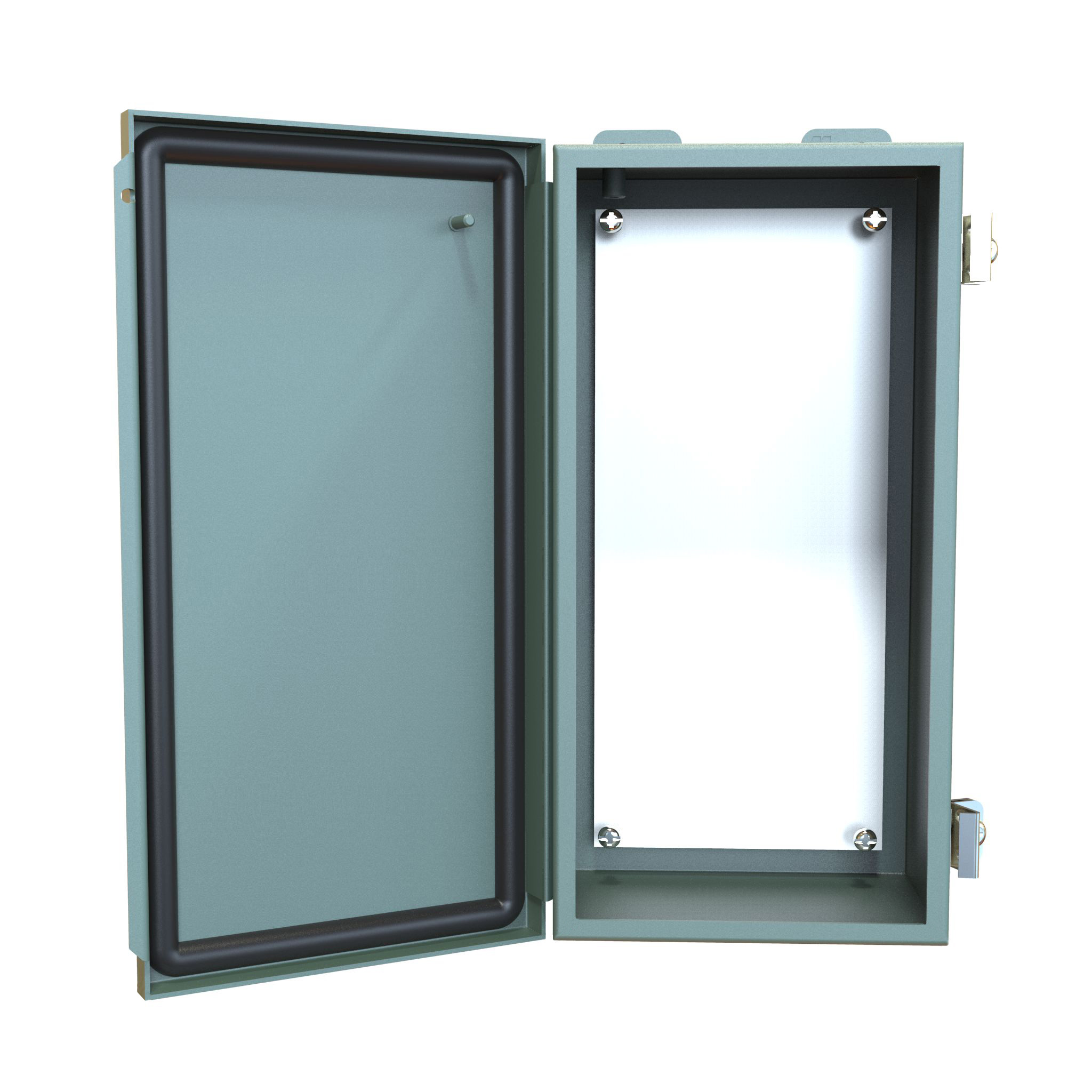 1414phkc4 — N12 J Box, Hinge Cover W/Panel - 12 X 6 X 4 - Steel/Gray