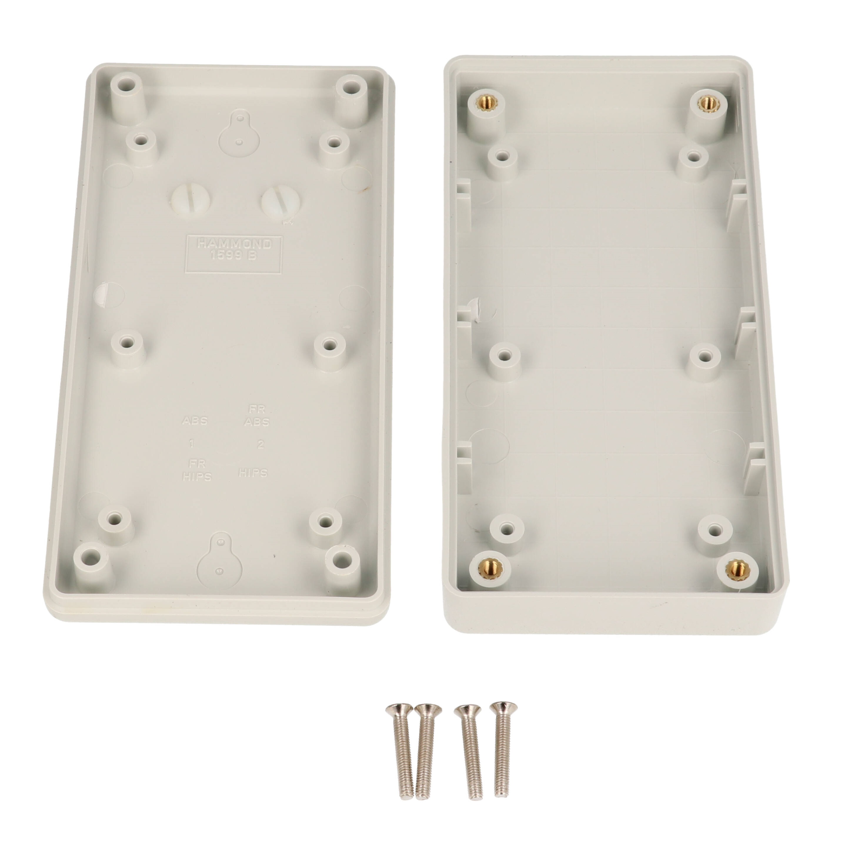 1599BGYCP light grey IP54 handheld enclosure with factory-installed belt clip