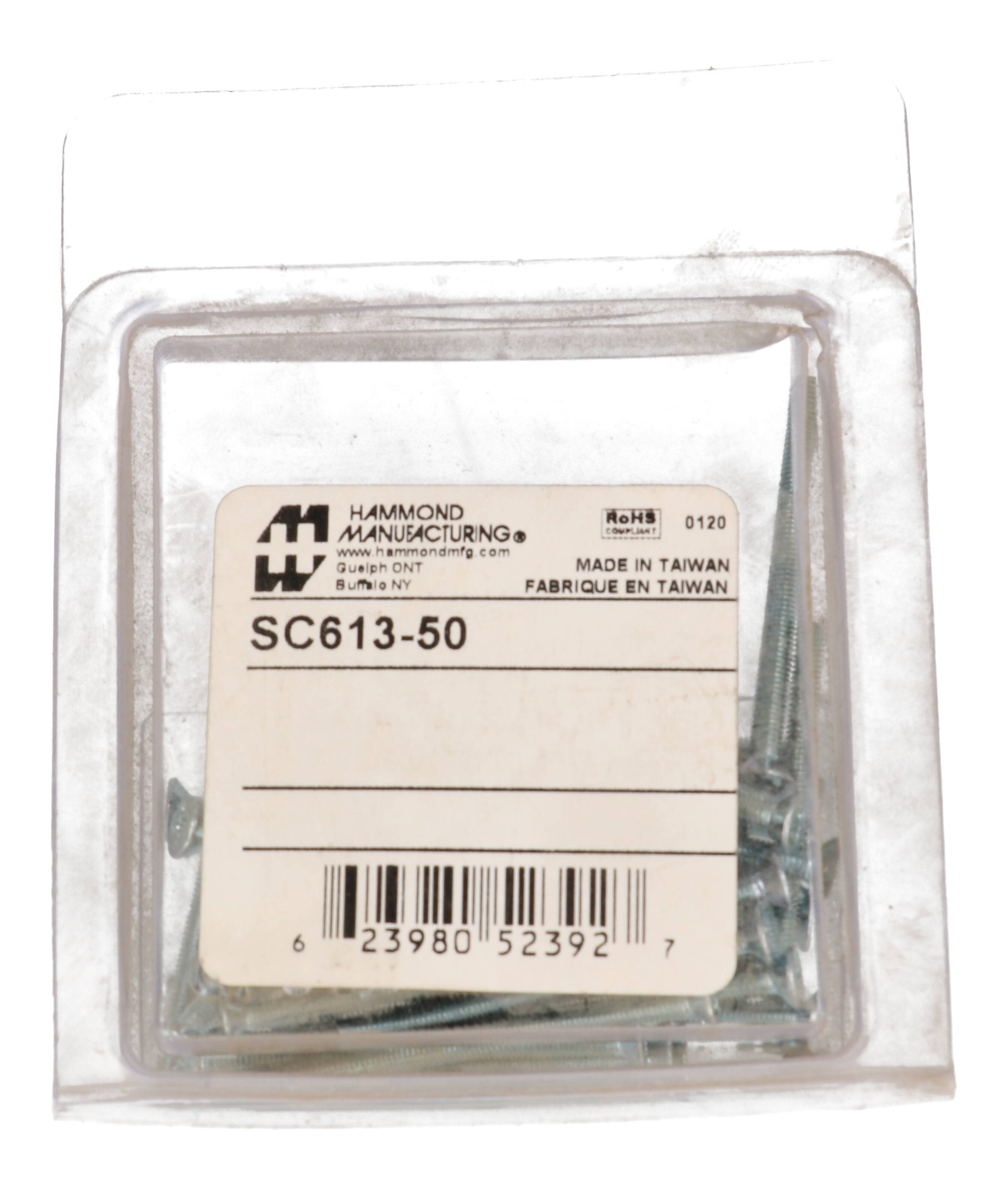 SC613-50 package of 50 M3-0.5 x 40mm flat head assembly screws