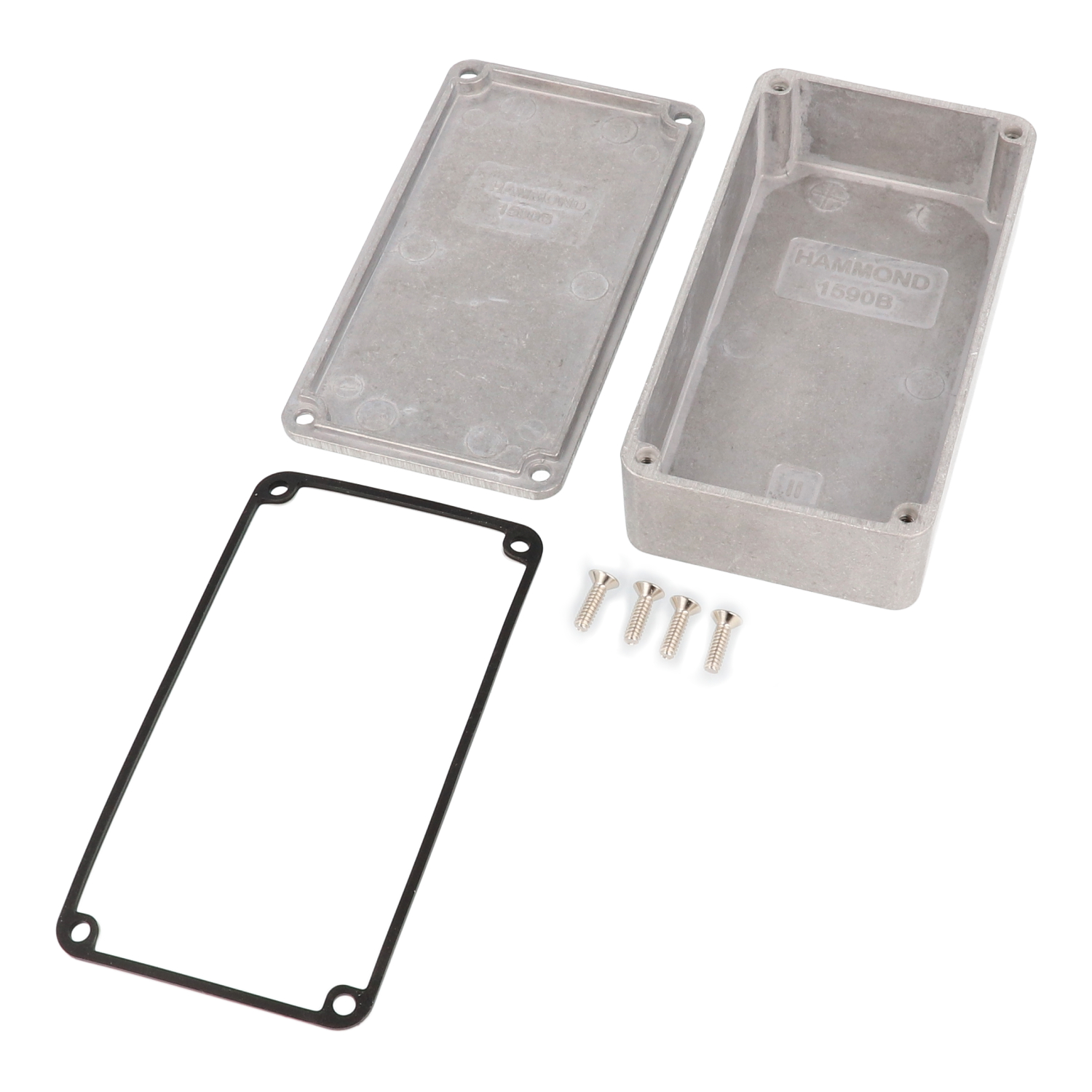 1590WB natural aluminum IP65 watertight diecast enclosure, 112 x 61 x 31 mm, no mounting flanges
