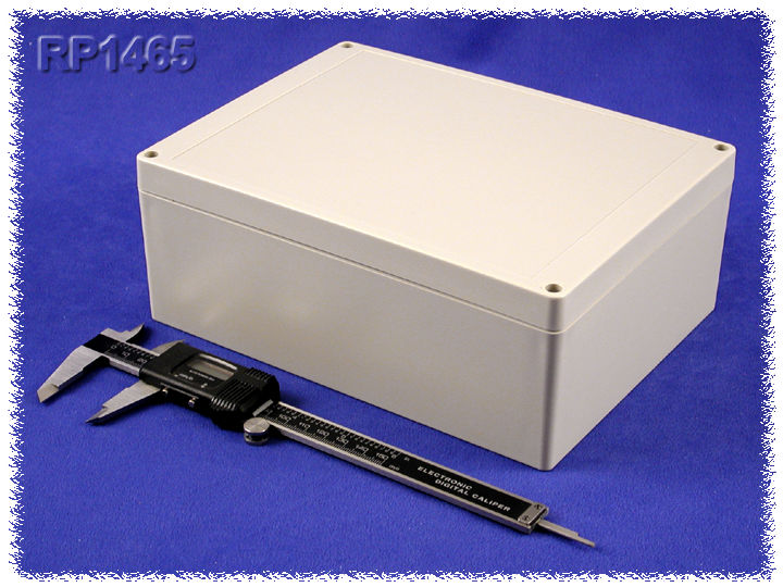 RP1465 light gray ABS watertight enclosure with opaque lid, 220 x 165 x 85 mm