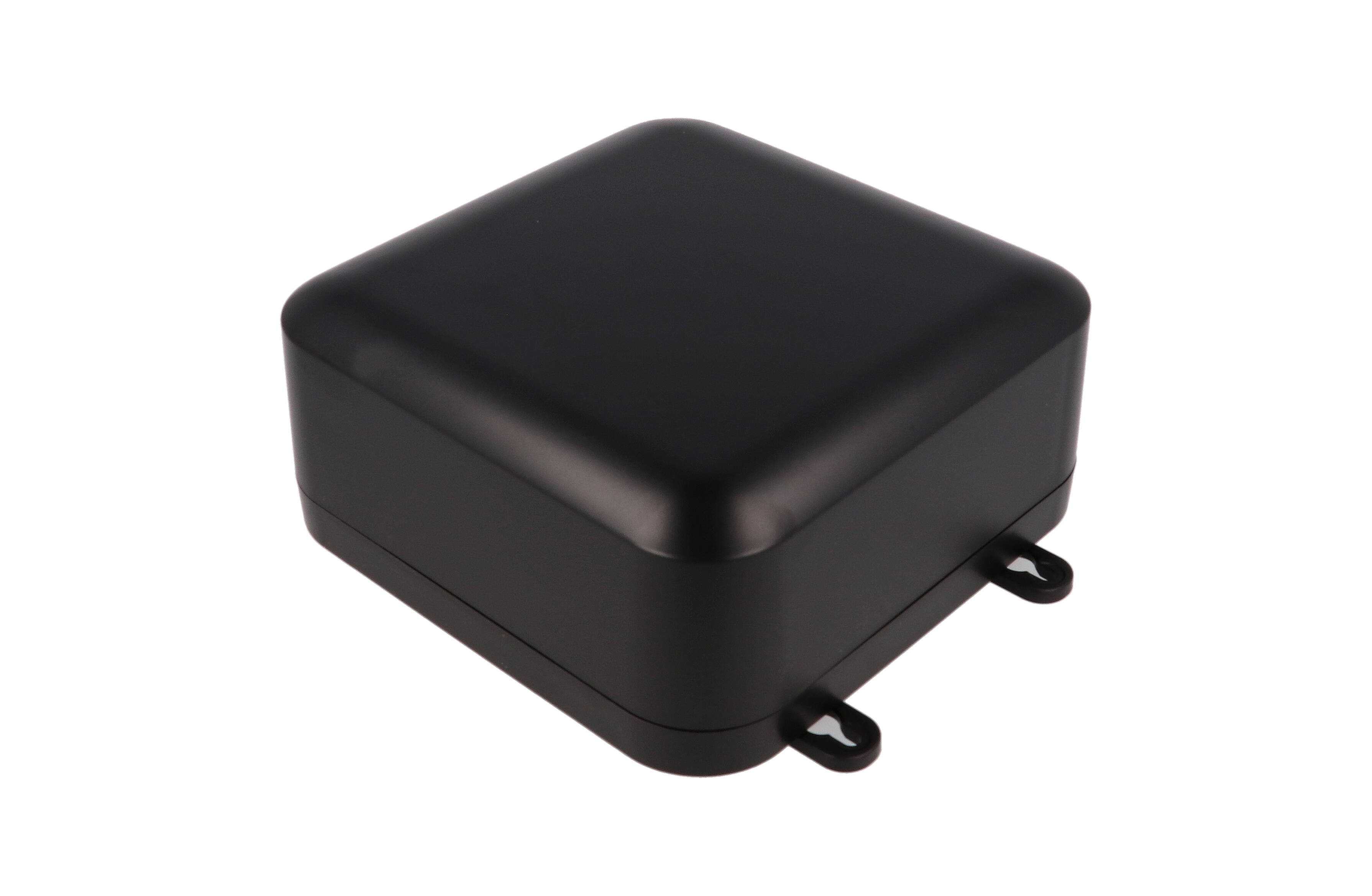 1557FABK black ABS plastic watertight enclosure, 160 x 160 x 70 mm, with screw-secured lid