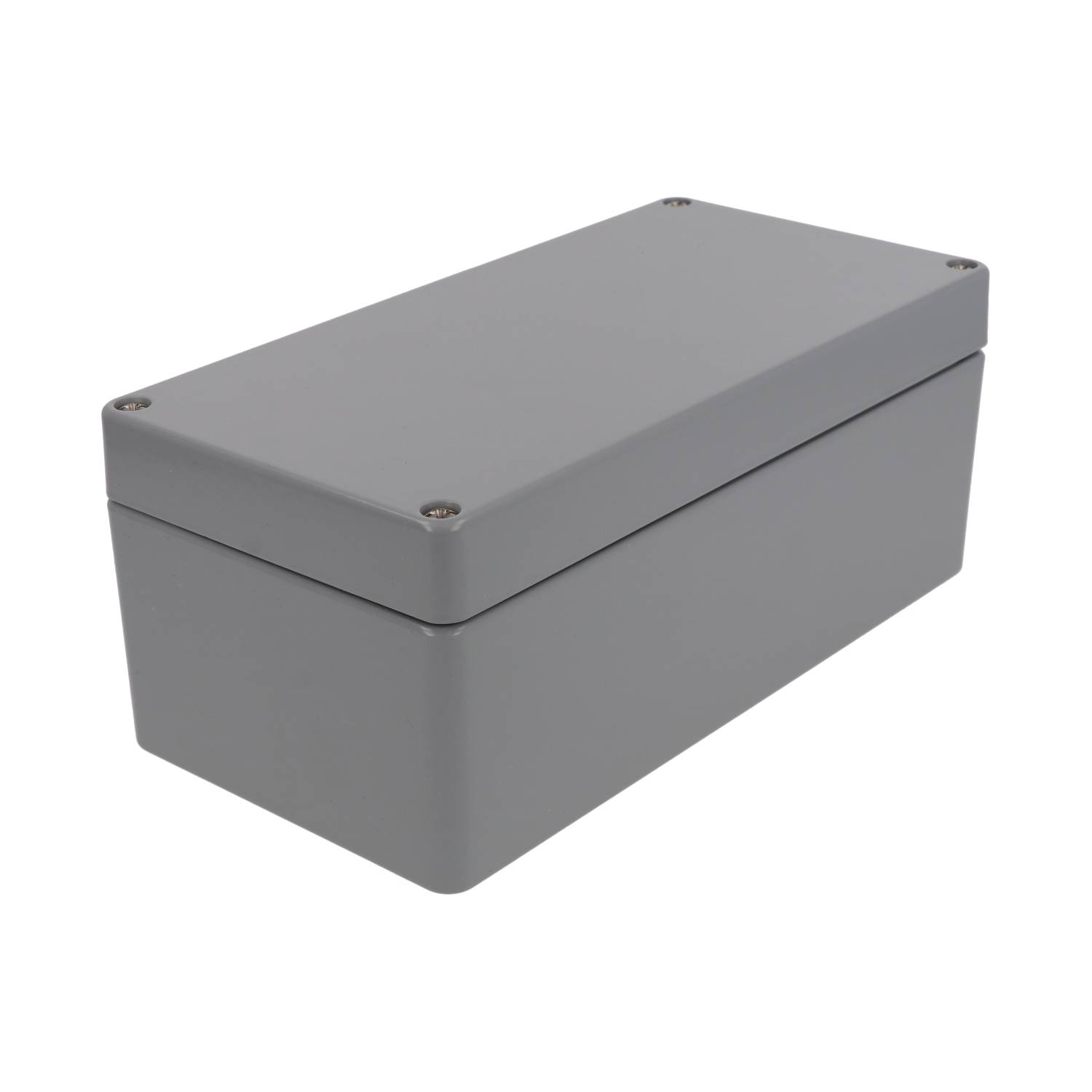 1590Z145GY smooth gray RAL 7001 diecast aluminum enclosure, 200 x 100 x 80 mm
