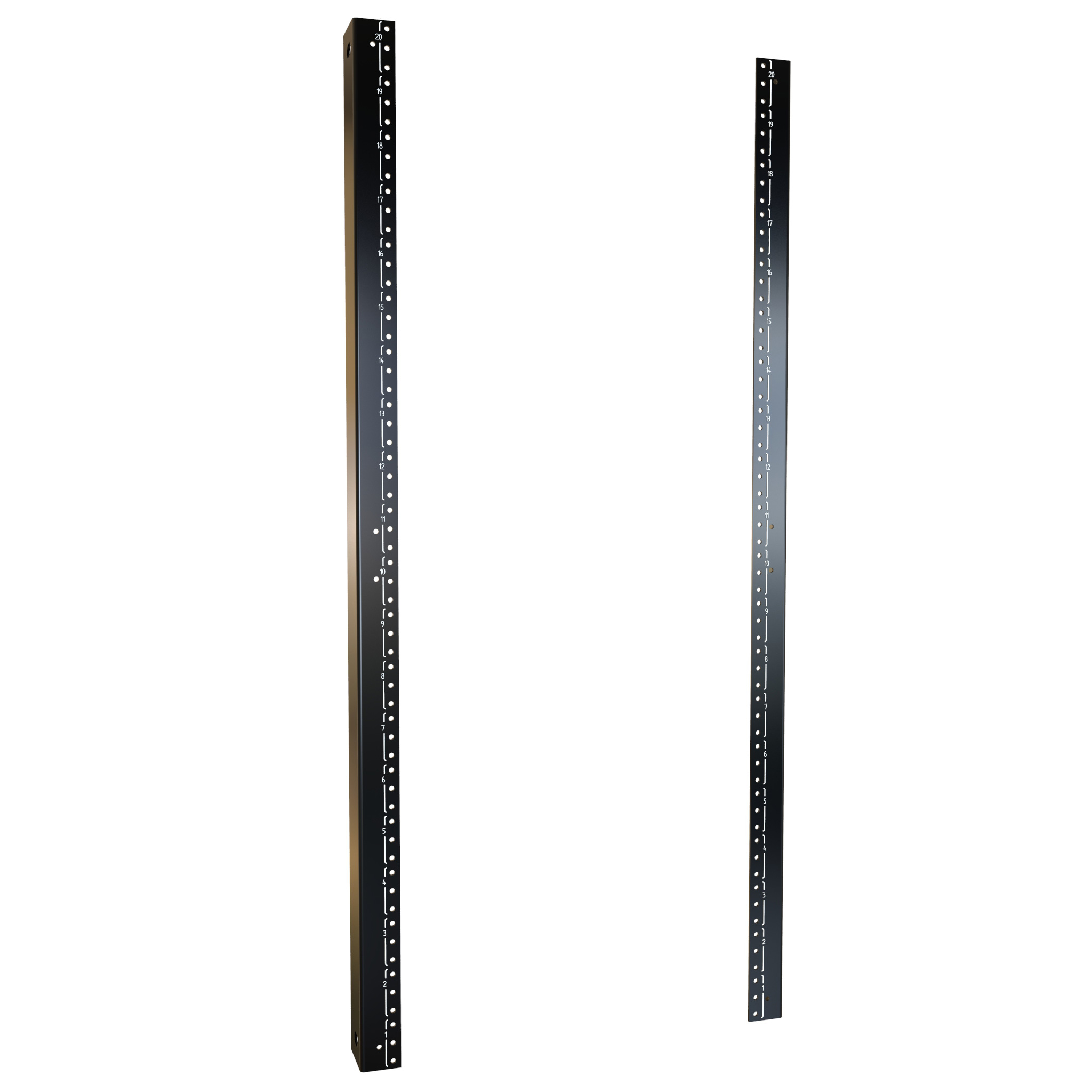 H1TRR20U24BK — 20U 24W Tapped 10-32 Rack Rail