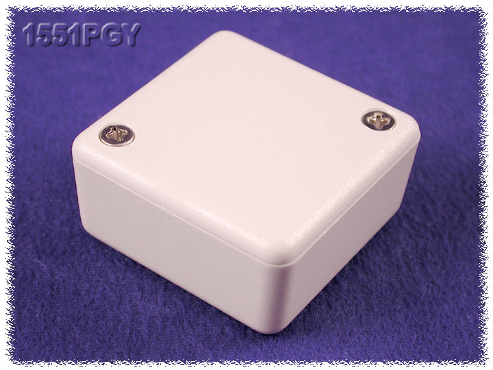 1551PGY light gray ABS square miniature enclosure, 40 x 40 x 20 mm